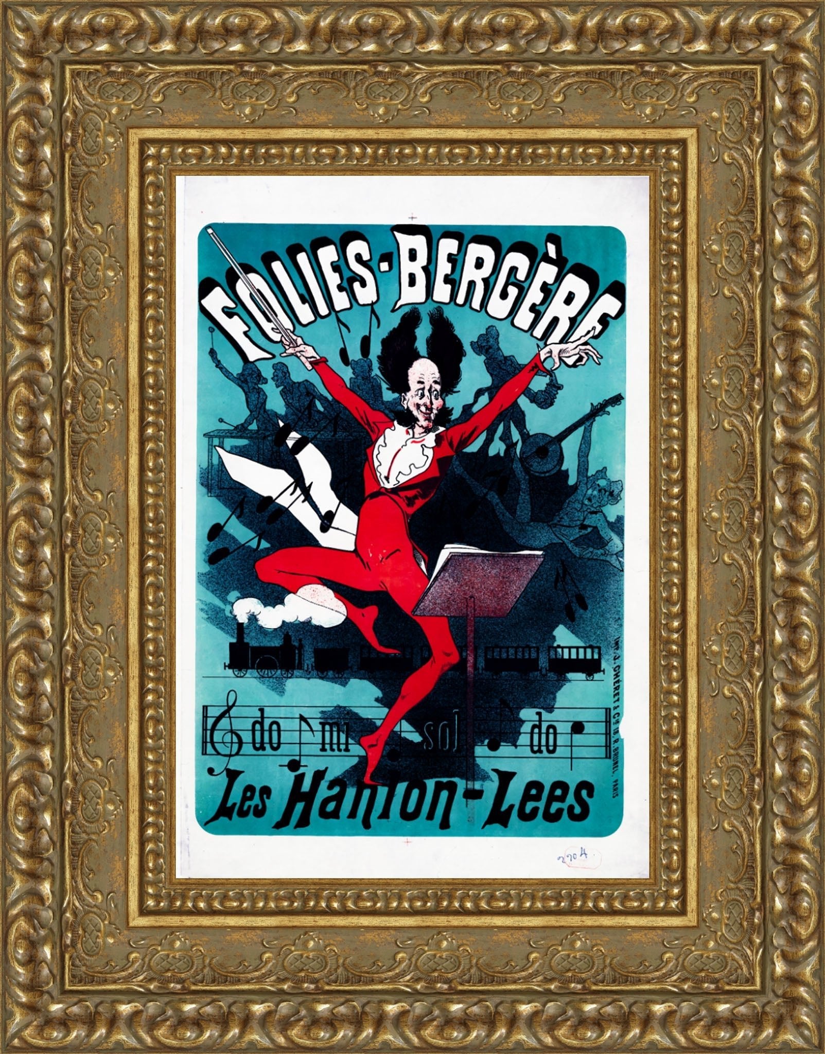 Folies-Bergère, Les Hanlon-Lees by Jules Chéret — Framed Giclee Canvas Print | Canvas Classics
