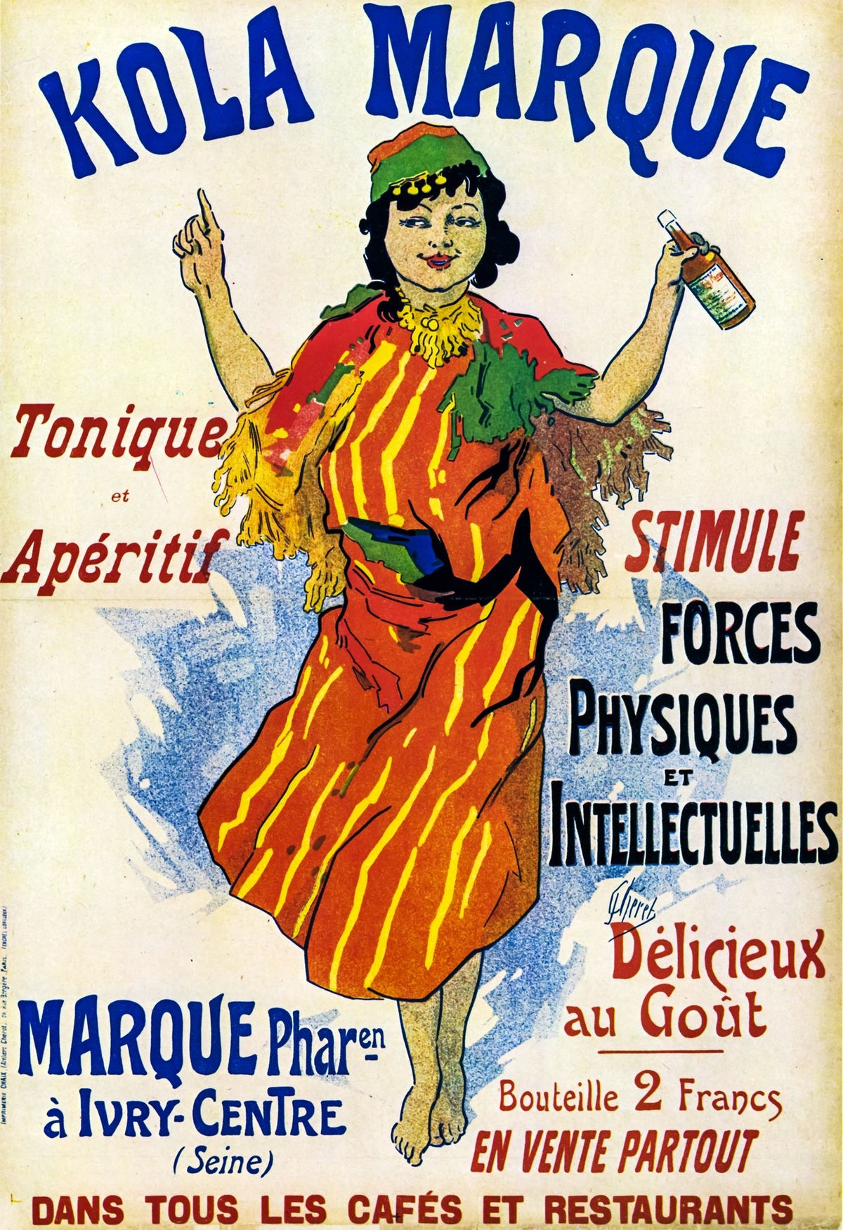 Kola Marque – Jules Chéret, 1900, framed