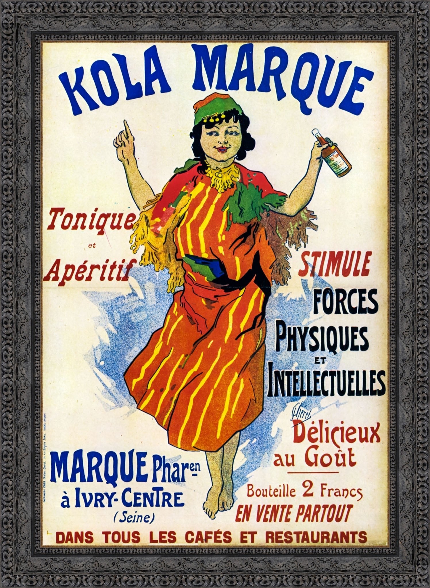 Kola Marque by Jules Chéret — Framed Giclee Canvas Print | Canvas Classics