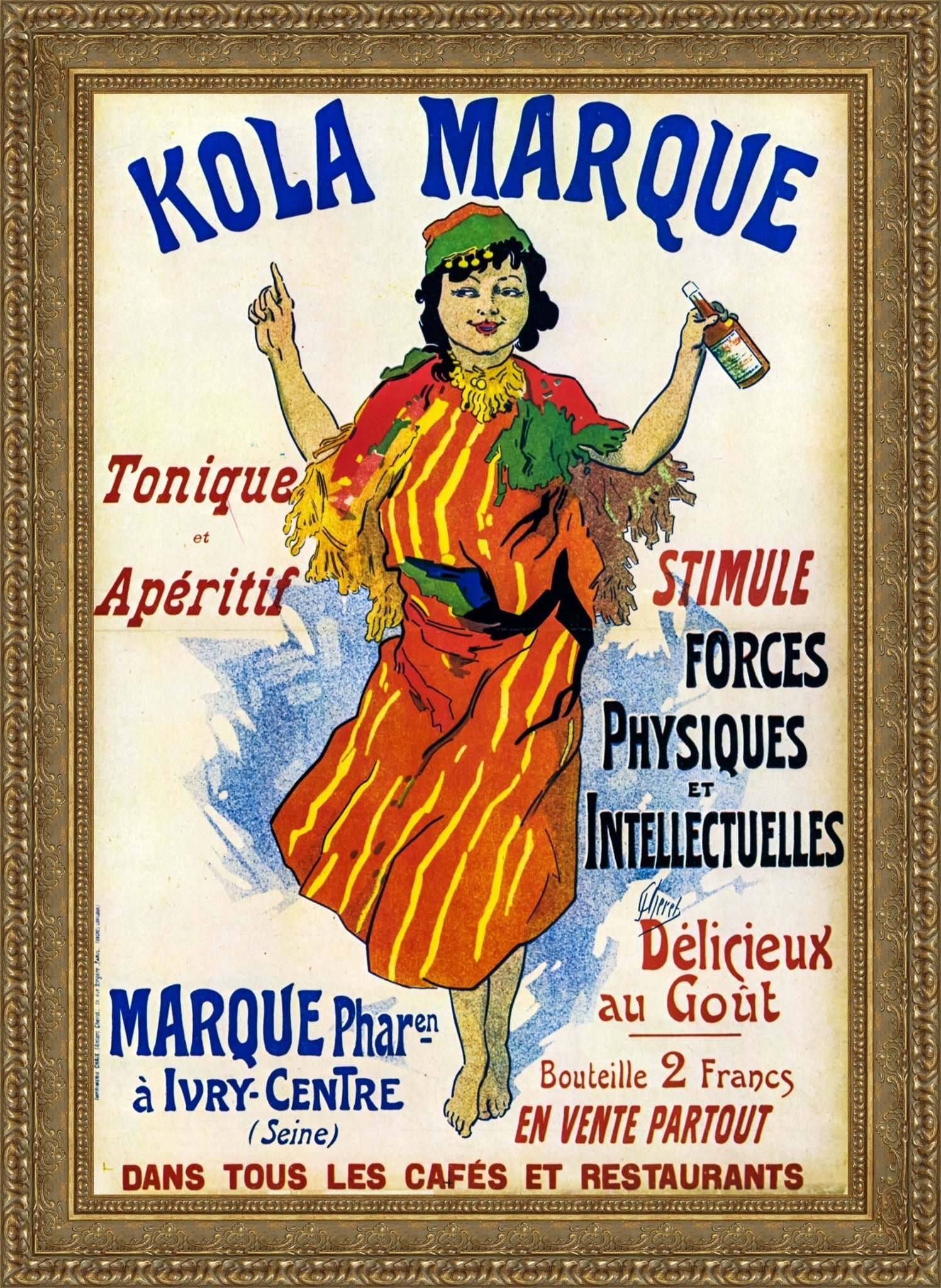 Kola Marque by Jules Chéret — Framed Giclee Canvas Print | Canvas Classics