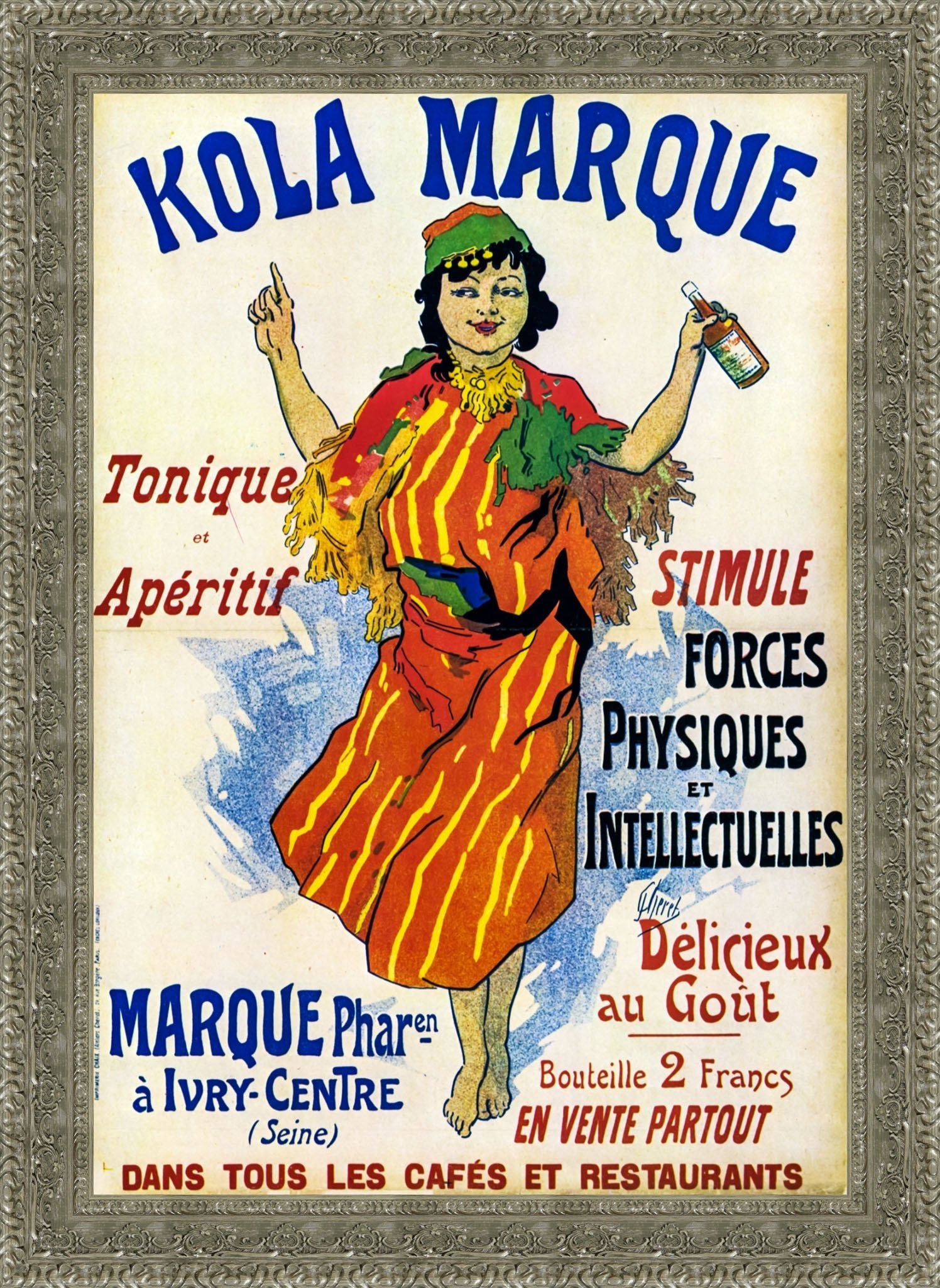 Kola Marque by Jules Chéret — Framed Giclee Canvas Print | Canvas Classics