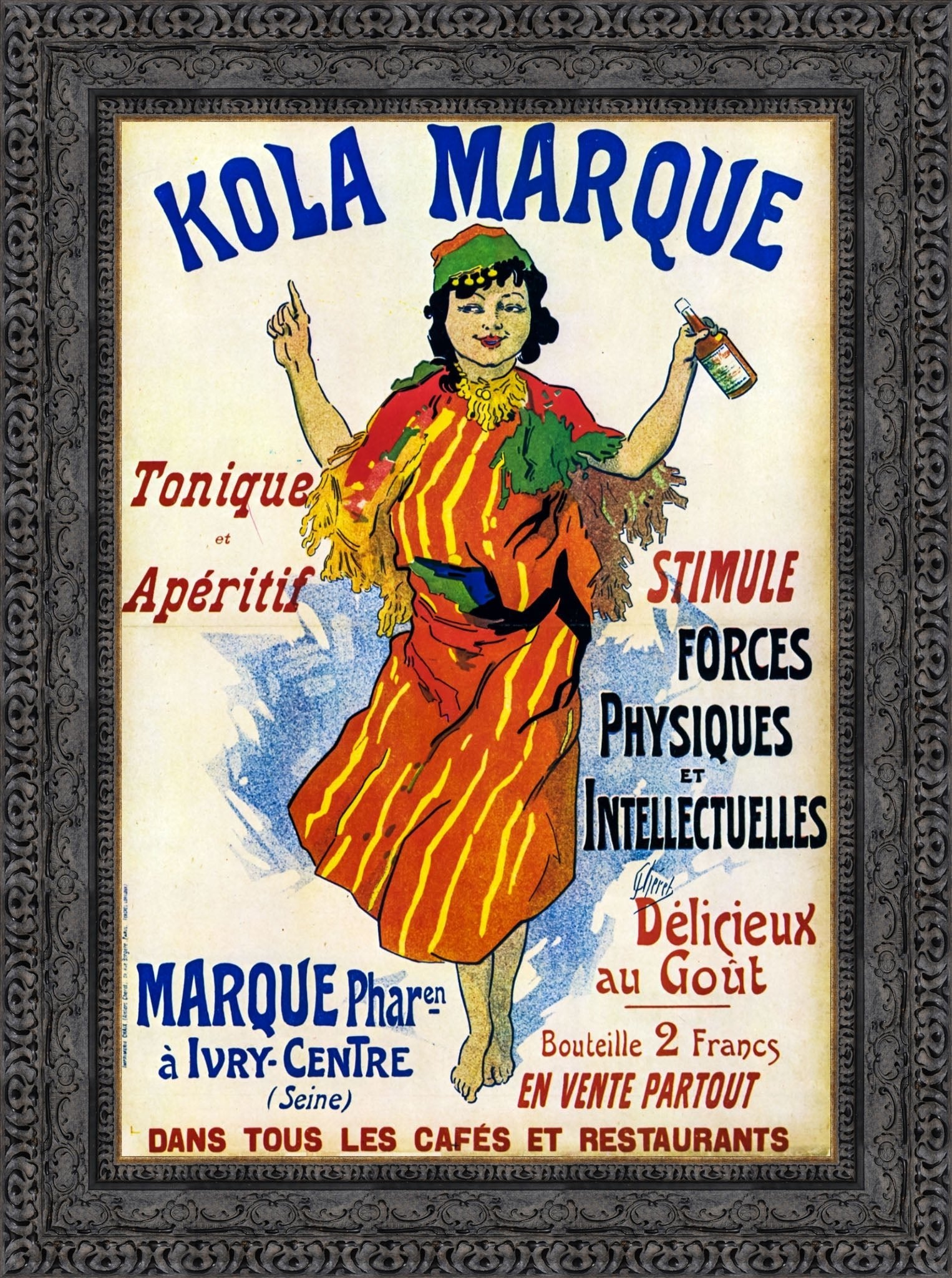 Kola Marque by Jules Chéret — Framed Giclee Canvas Print | Canvas Classics