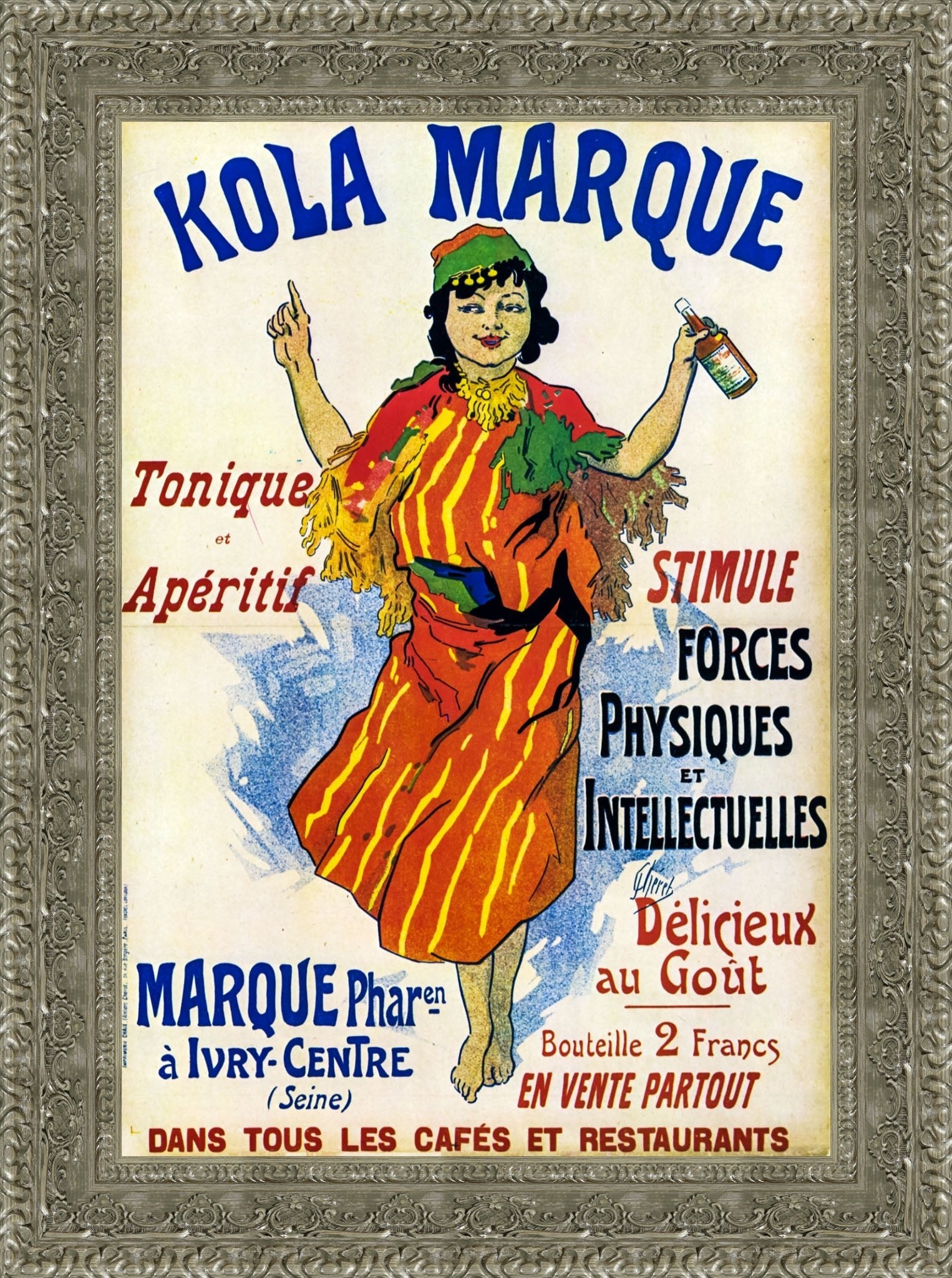 Kola Marque by Jules Chéret — Framed Giclee Canvas Print | Canvas Classics