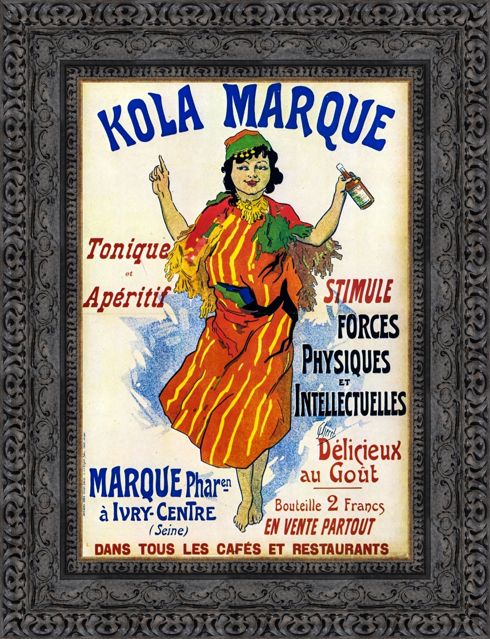 Kola Marque by Jules Chéret — Framed Giclee Canvas Print | Canvas Classics