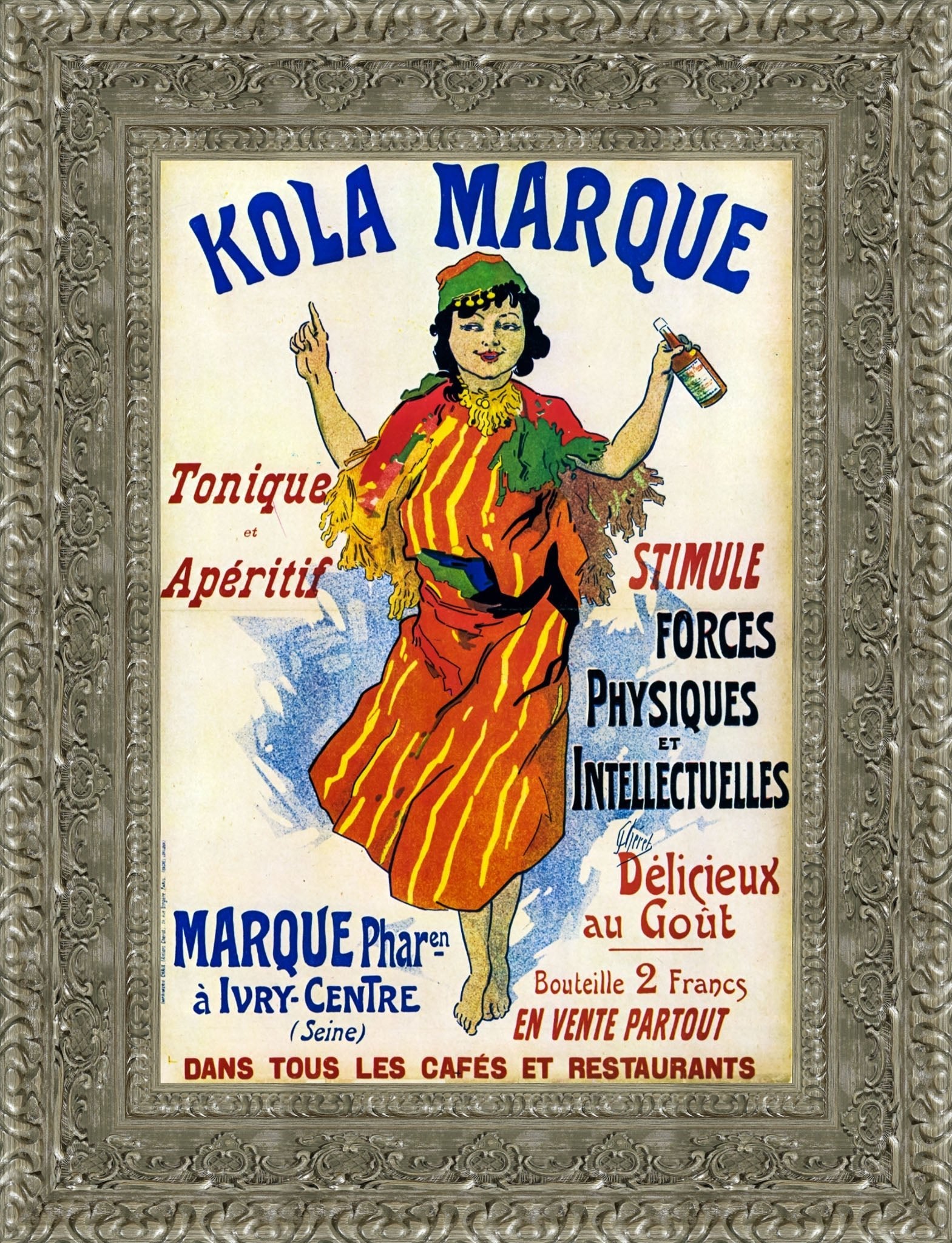 Kola Marque by Jules Chéret — Framed Giclee Canvas Print | Canvas Classics