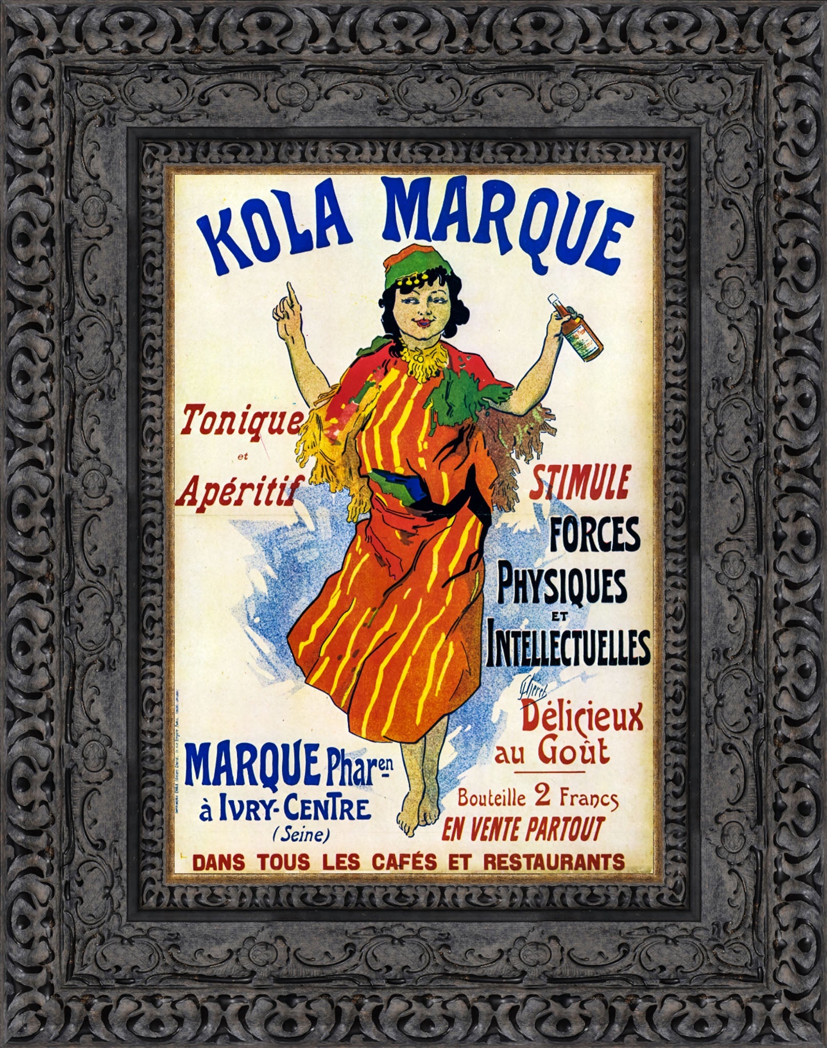 Kola Marque by Jules Chéret — Framed Giclee Canvas Print | Canvas Classics