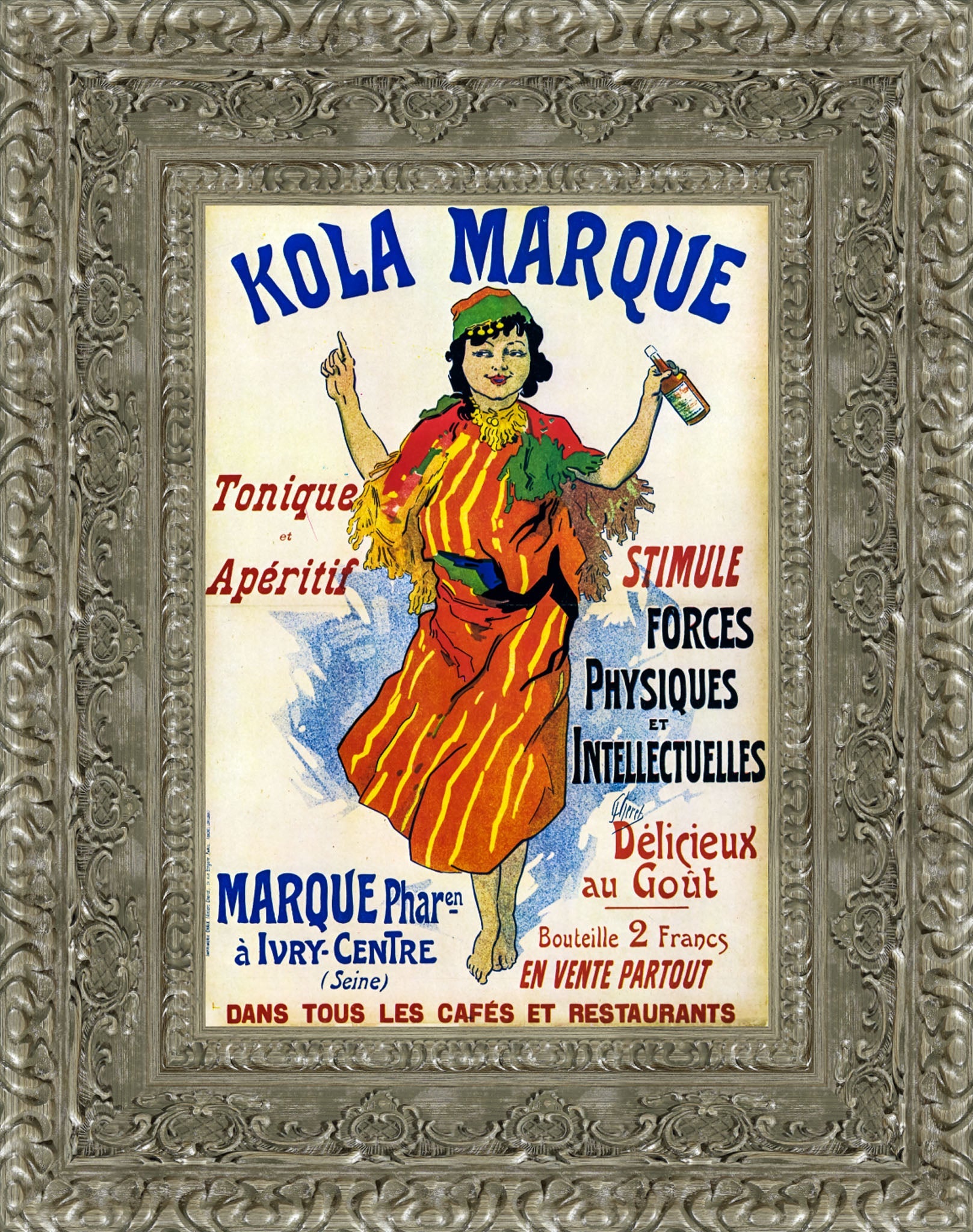 Kola Marque by Jules Chéret — Framed Giclee Canvas Print | Canvas Classics