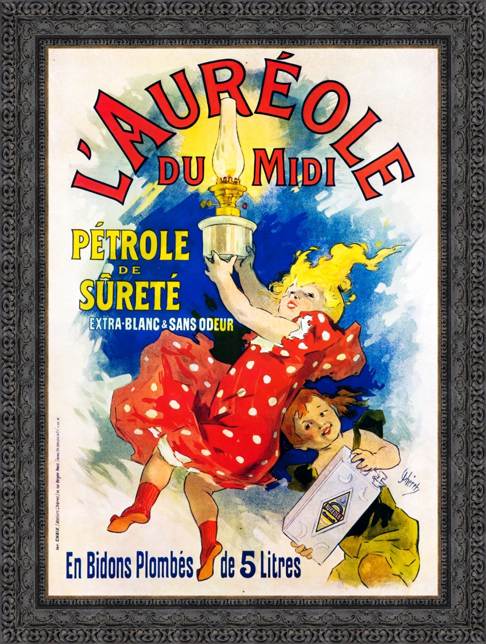 L’Auréole du Midi by Jules Chéret — Framed Giclee Canvas Print | Canvas Classics