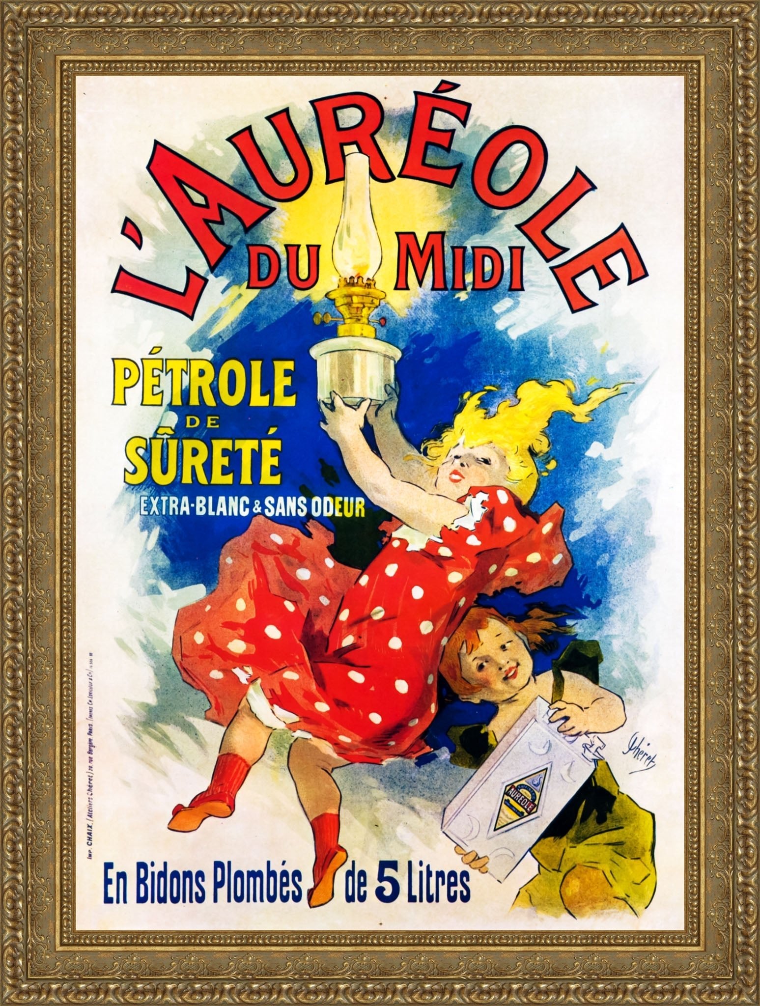 L’Auréole du Midi by Jules Chéret — Framed Giclee Canvas Print | Canvas Classics