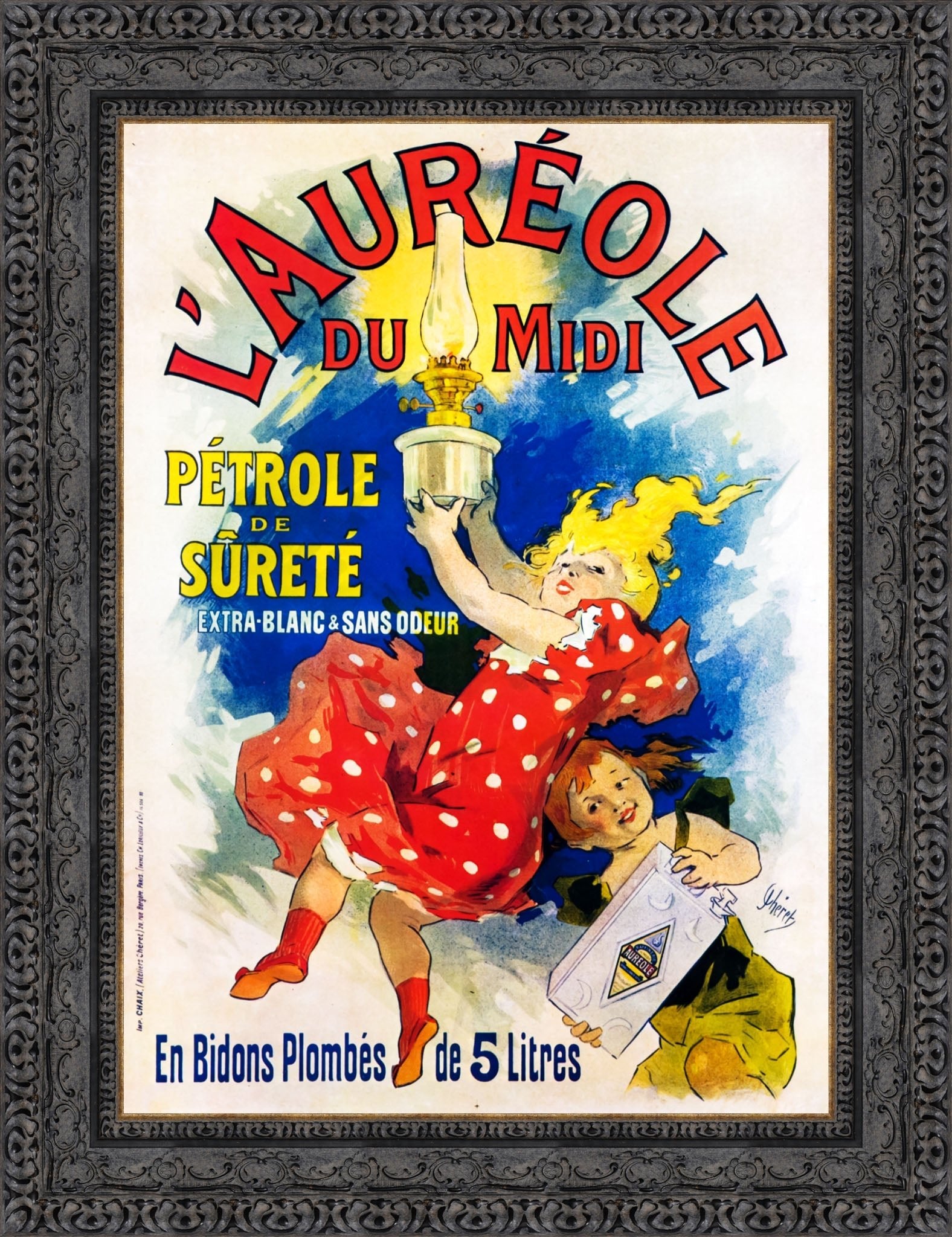 L’Auréole du Midi by Jules Chéret — Framed Giclee Canvas Print | Canvas Classics
