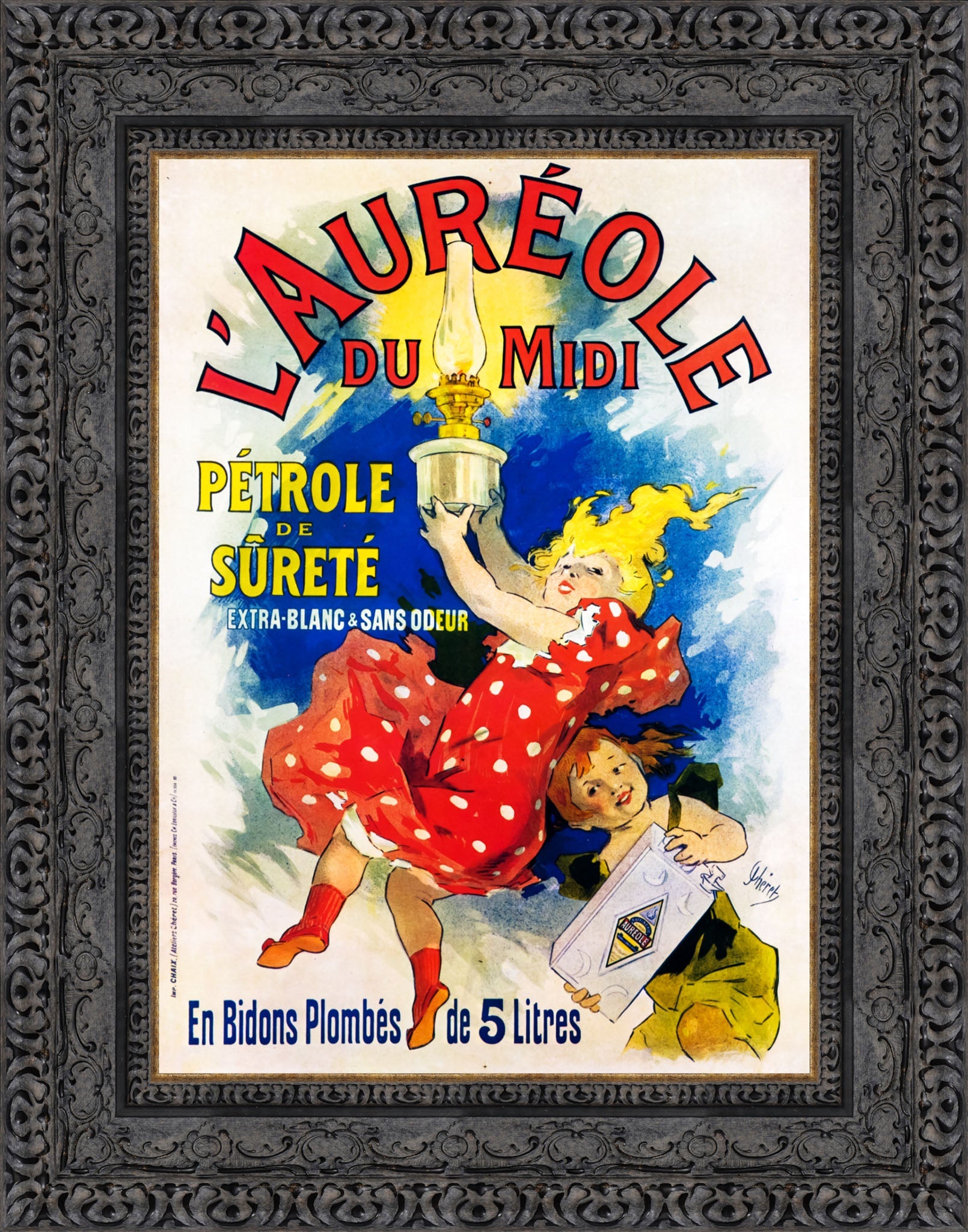 L’Auréole du Midi by Jules Chéret — Framed Giclee Canvas Print | Canvas Classics