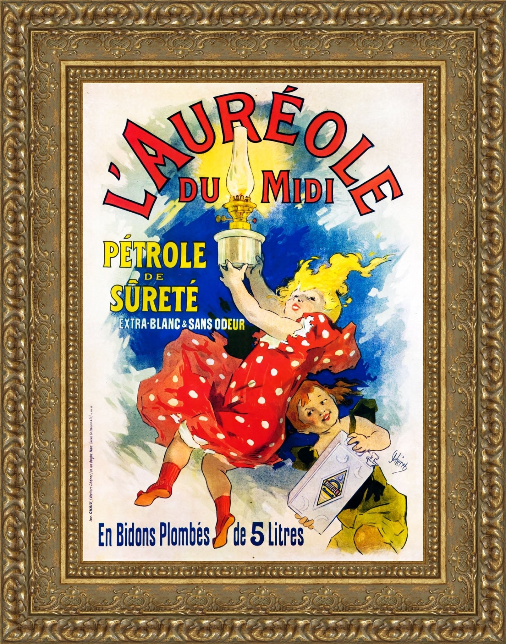 L’Auréole du Midi by Jules Chéret — Framed Giclee Canvas Print | Canvas Classics