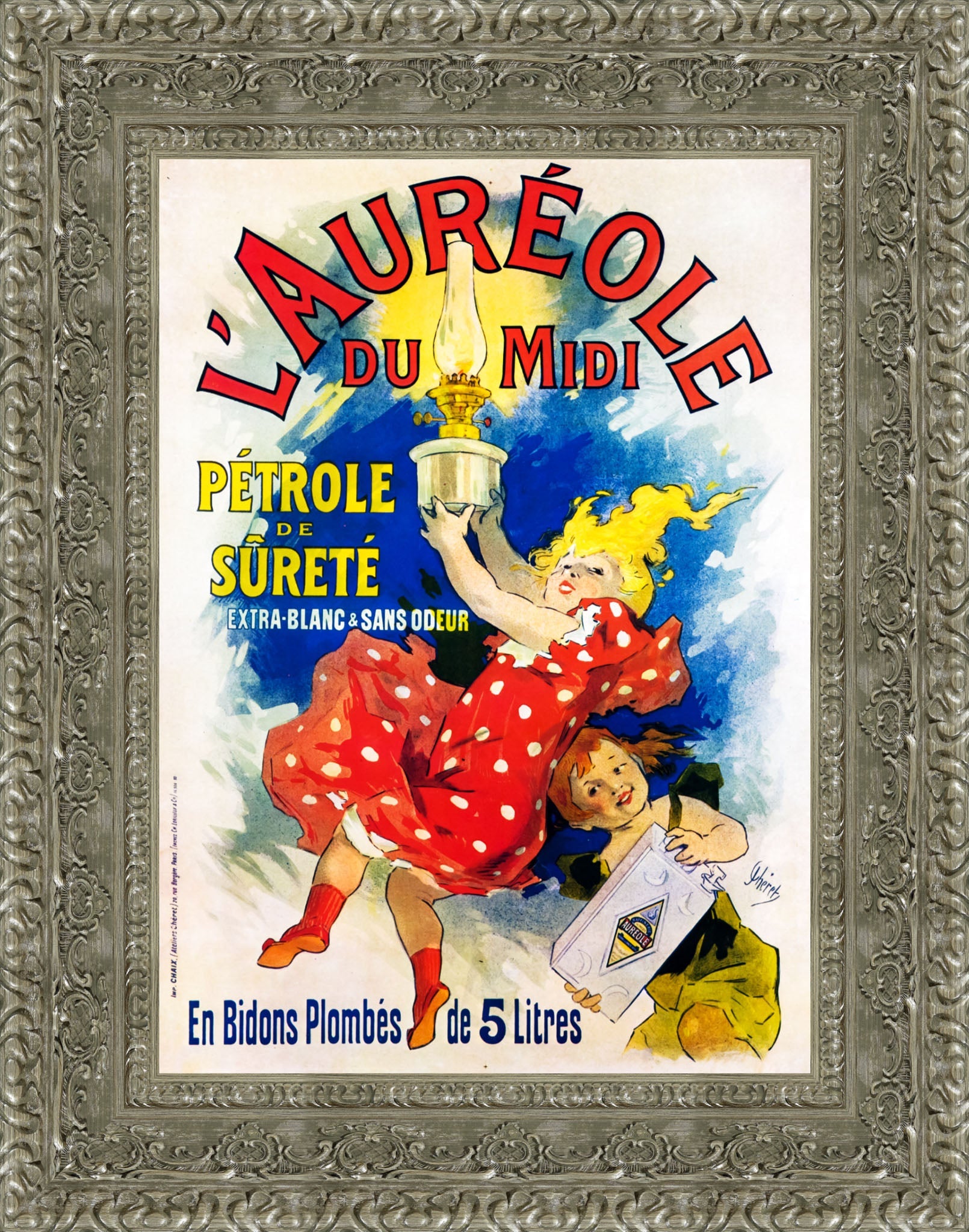 L’Auréole du Midi by Jules Chéret — Framed Giclee Canvas Print | Canvas Classics