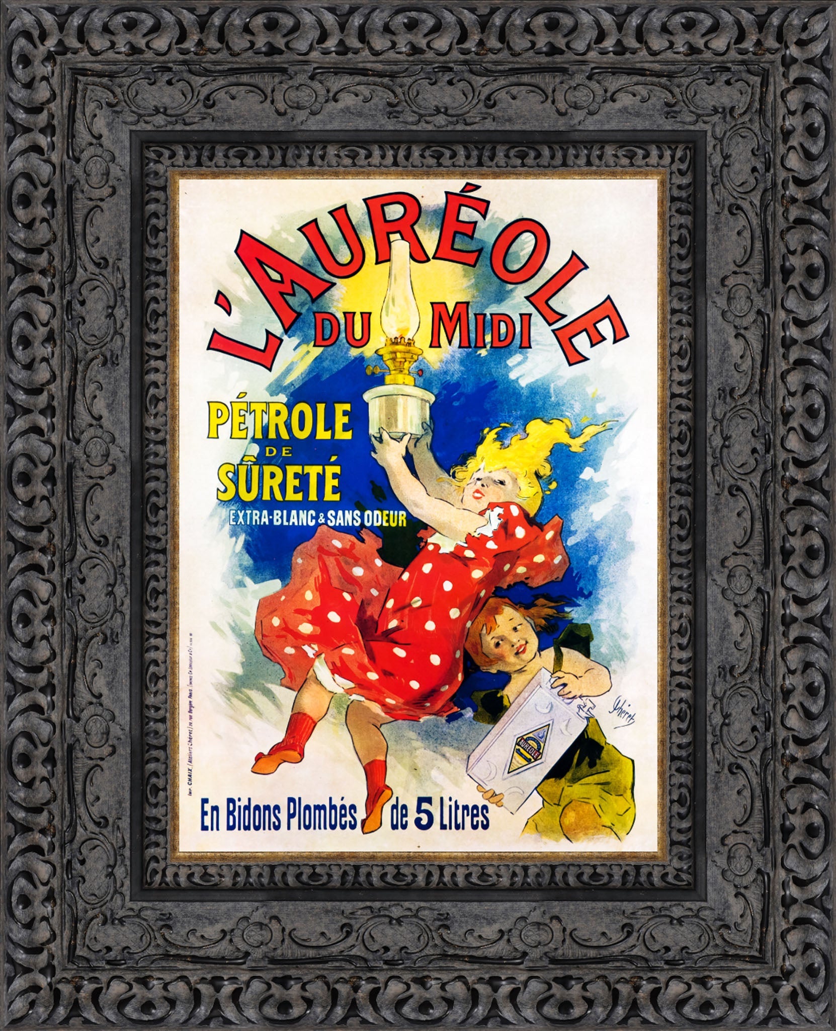 L’Auréole du Midi by Jules Chéret — Framed Giclee Canvas Print | Canvas Classics