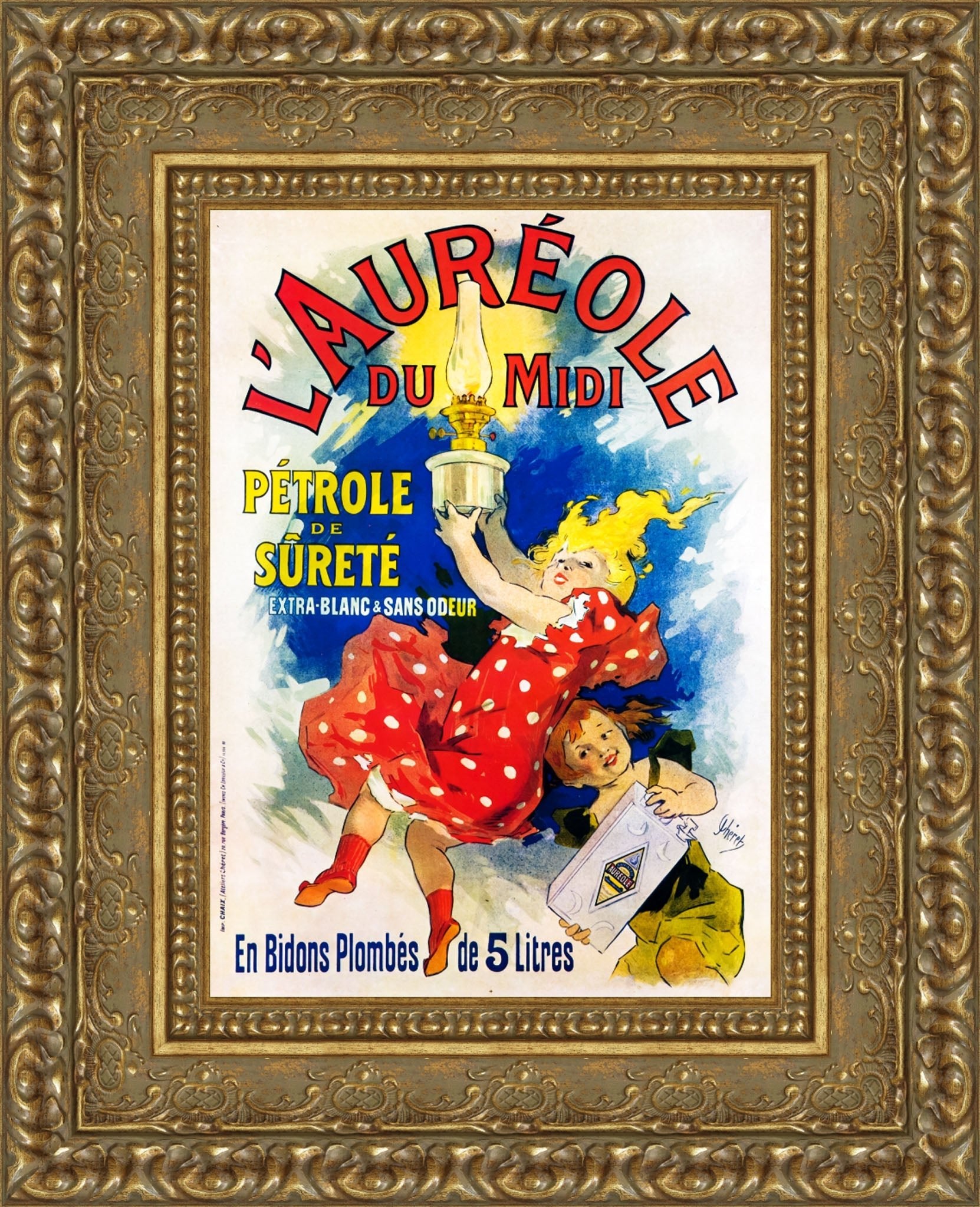 L’Auréole du Midi by Jules Chéret — Framed Giclee Canvas Print | Canvas Classics