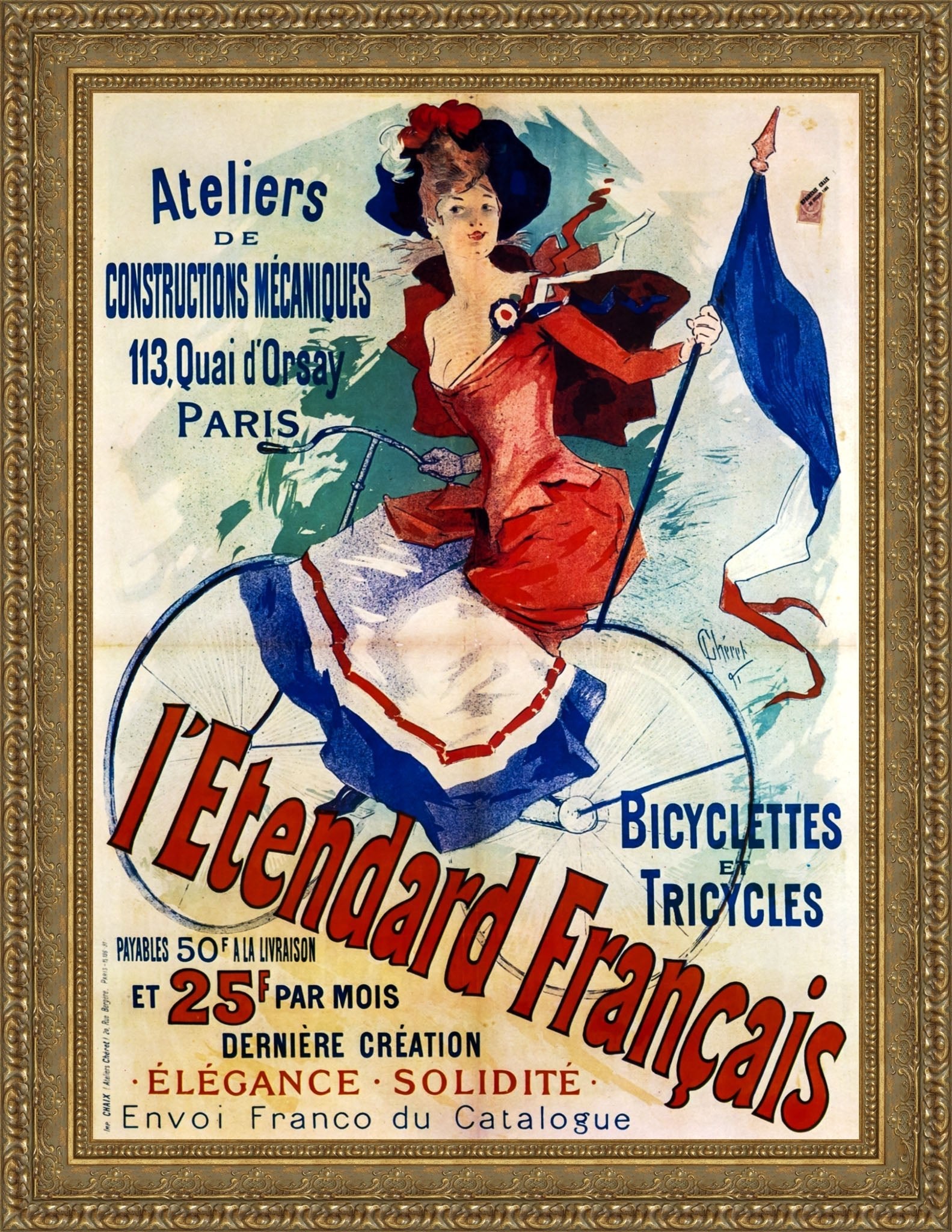 L’Étendard Français by Jules Chéret — Framed Giclee Canvas Print | Canvas Classics
