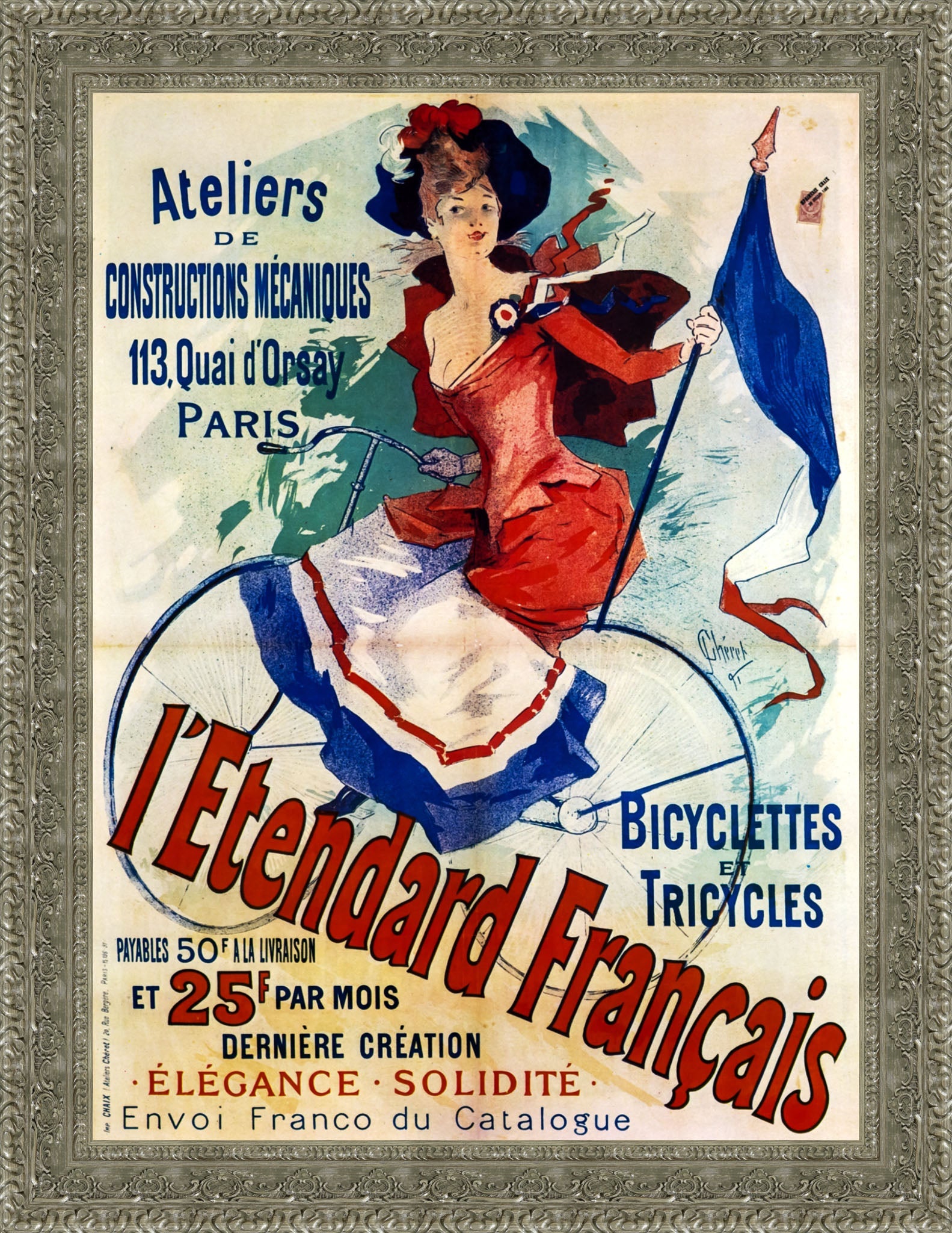 L’Étendard Français by Jules Chéret — Framed Giclee Canvas Print | Canvas Classics