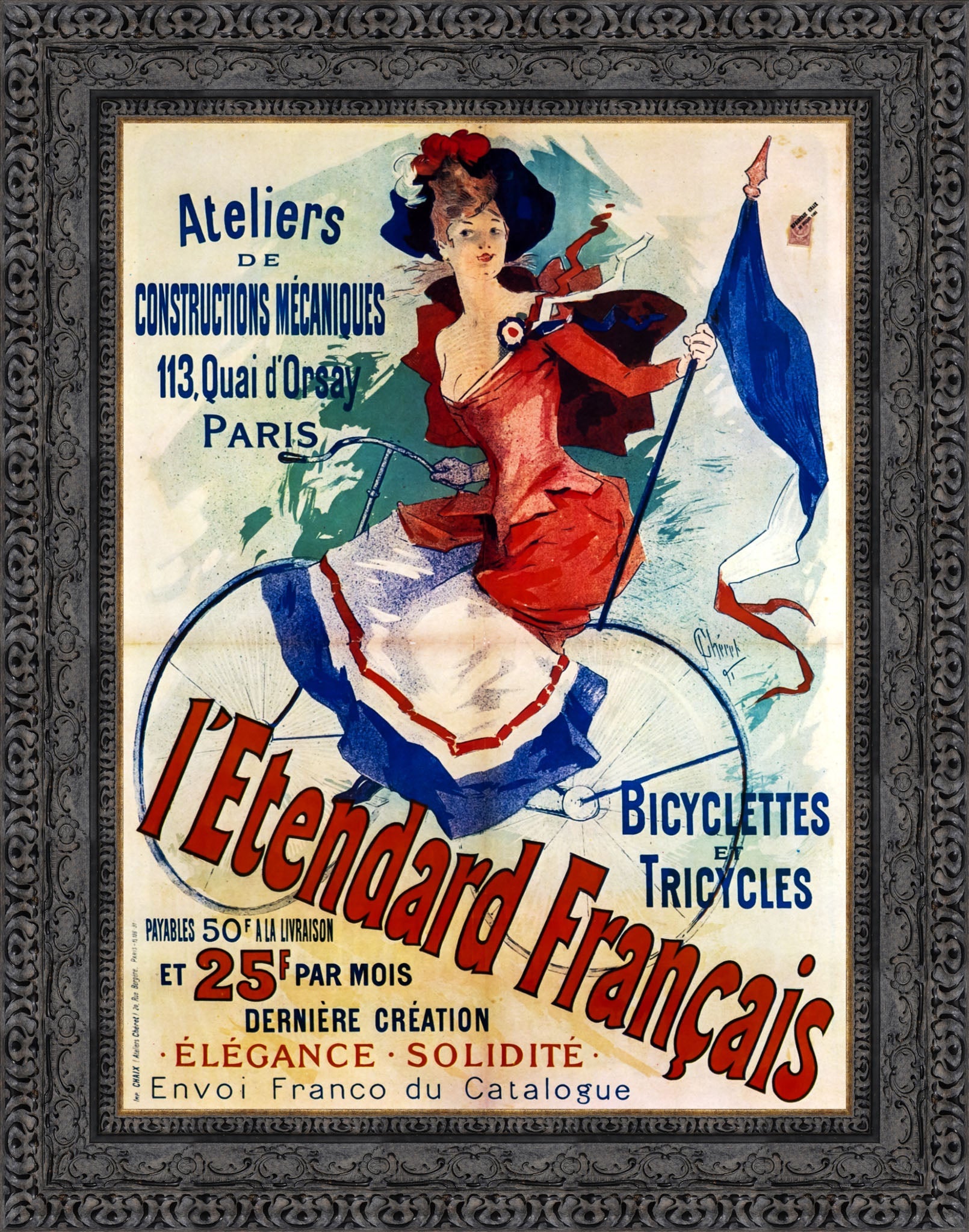 L’Étendard Français by Jules Chéret — Framed Giclee Canvas Print | Canvas Classics