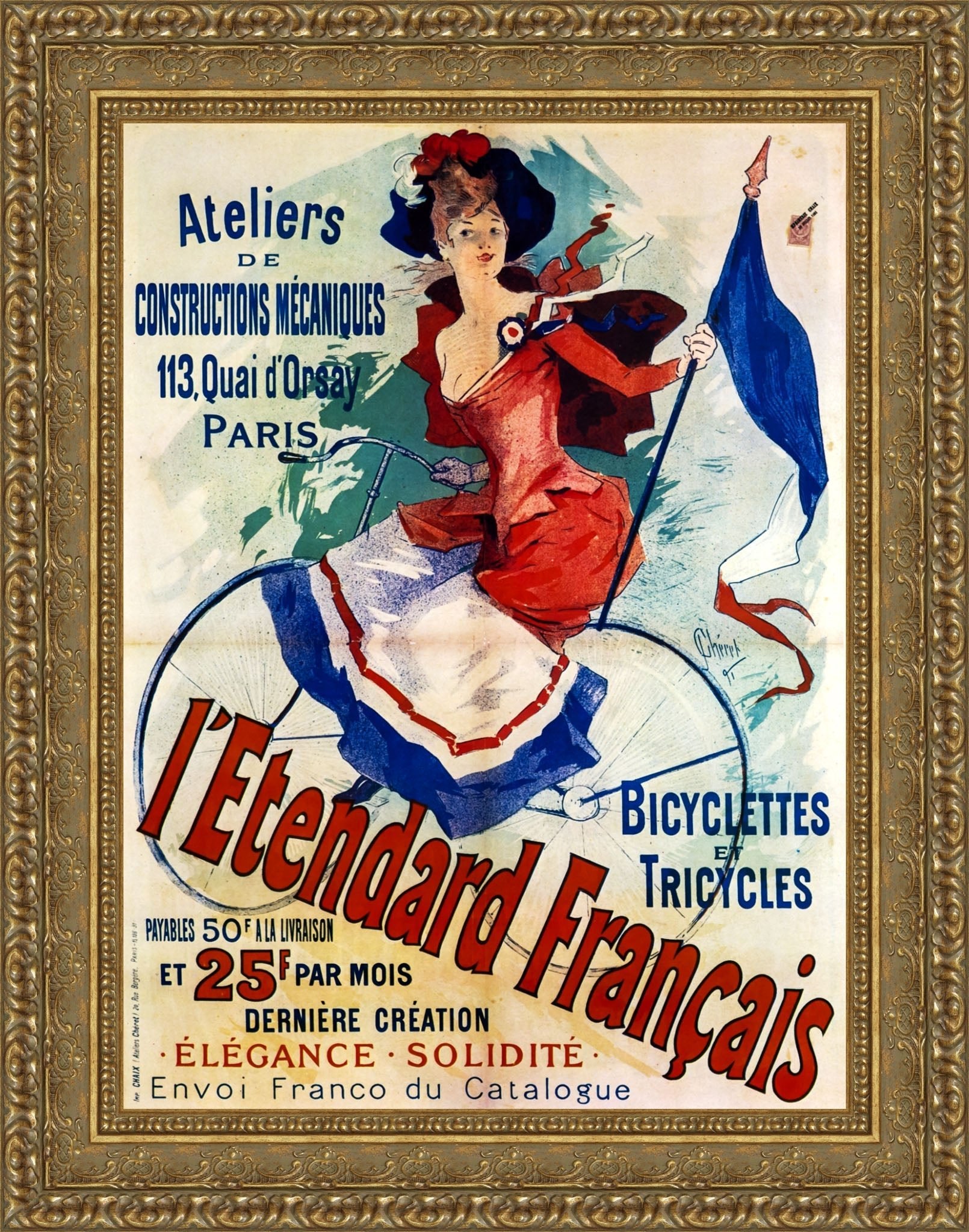 L’Étendard Français by Jules Chéret — Framed Giclee Canvas Print | Canvas Classics