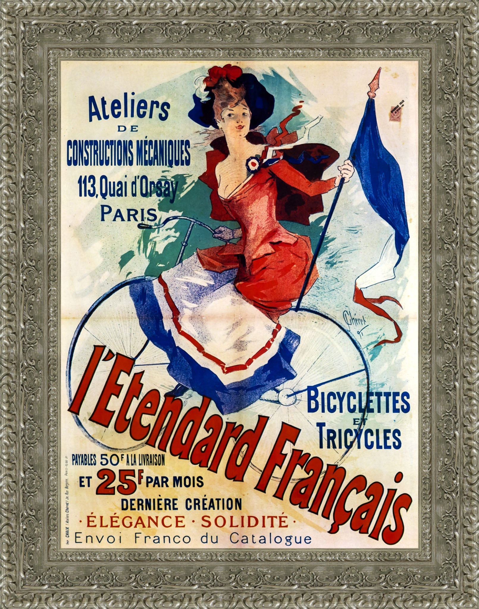 L’Étendard Français by Jules Chéret — Framed Giclee Canvas Print | Canvas Classics