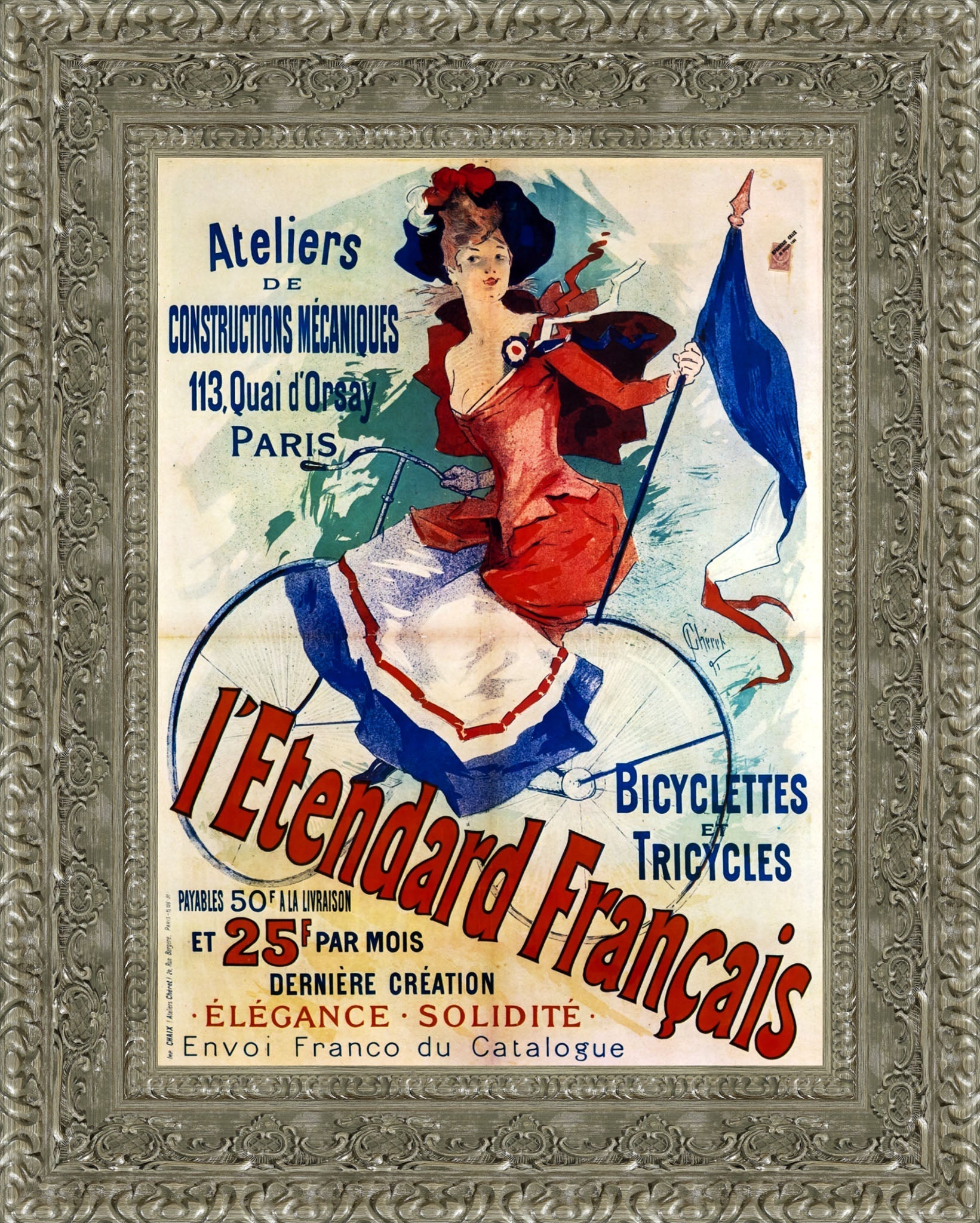L’Étendard Français by Jules Chéret — Framed Giclee Canvas Print | Canvas Classics