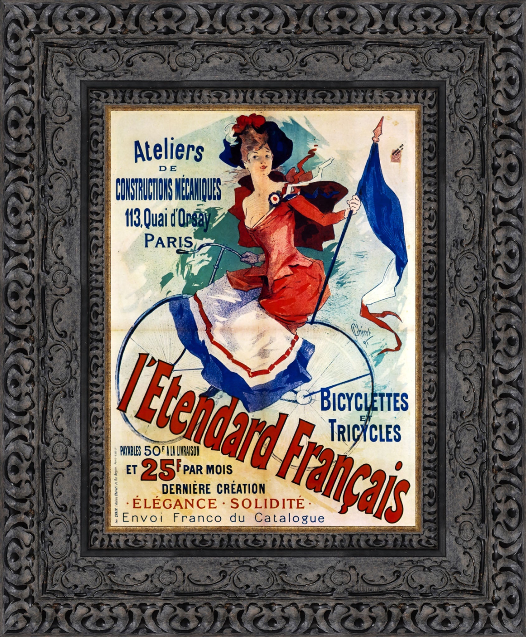 L’Étendard Français by Jules Chéret — Framed Giclee Canvas Print | Canvas Classics