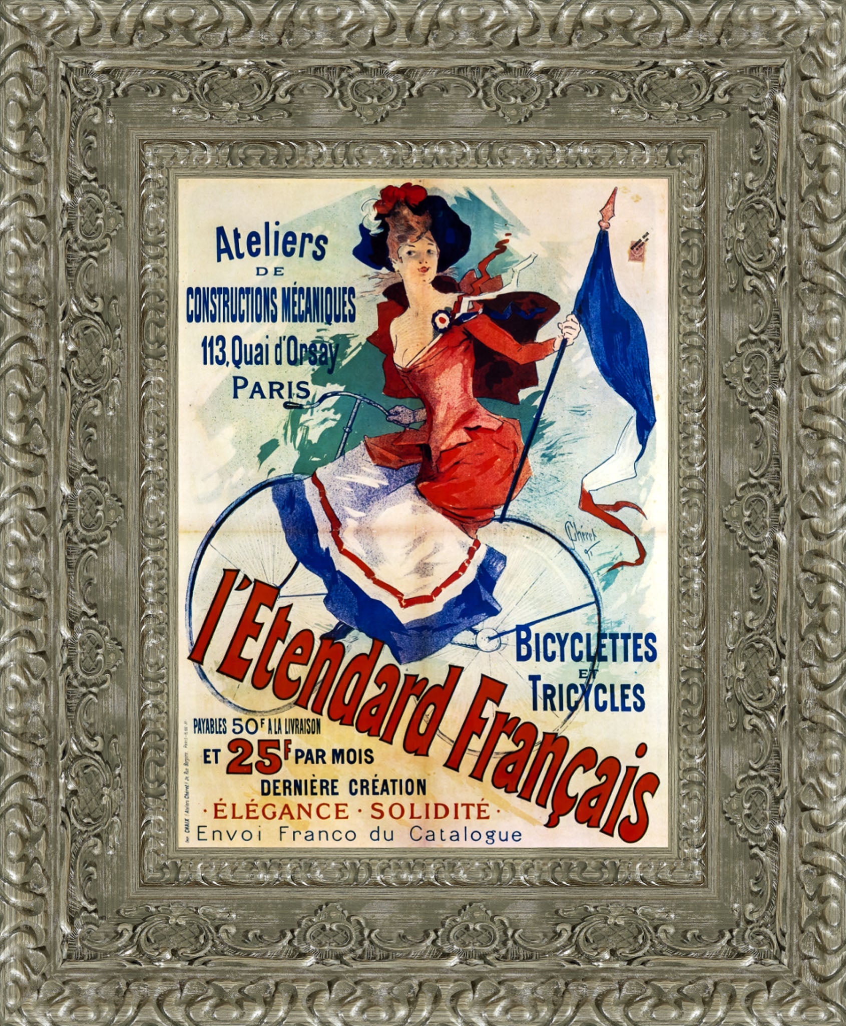 L’Étendard Français by Jules Chéret — Framed Giclee Canvas Print | Canvas Classics