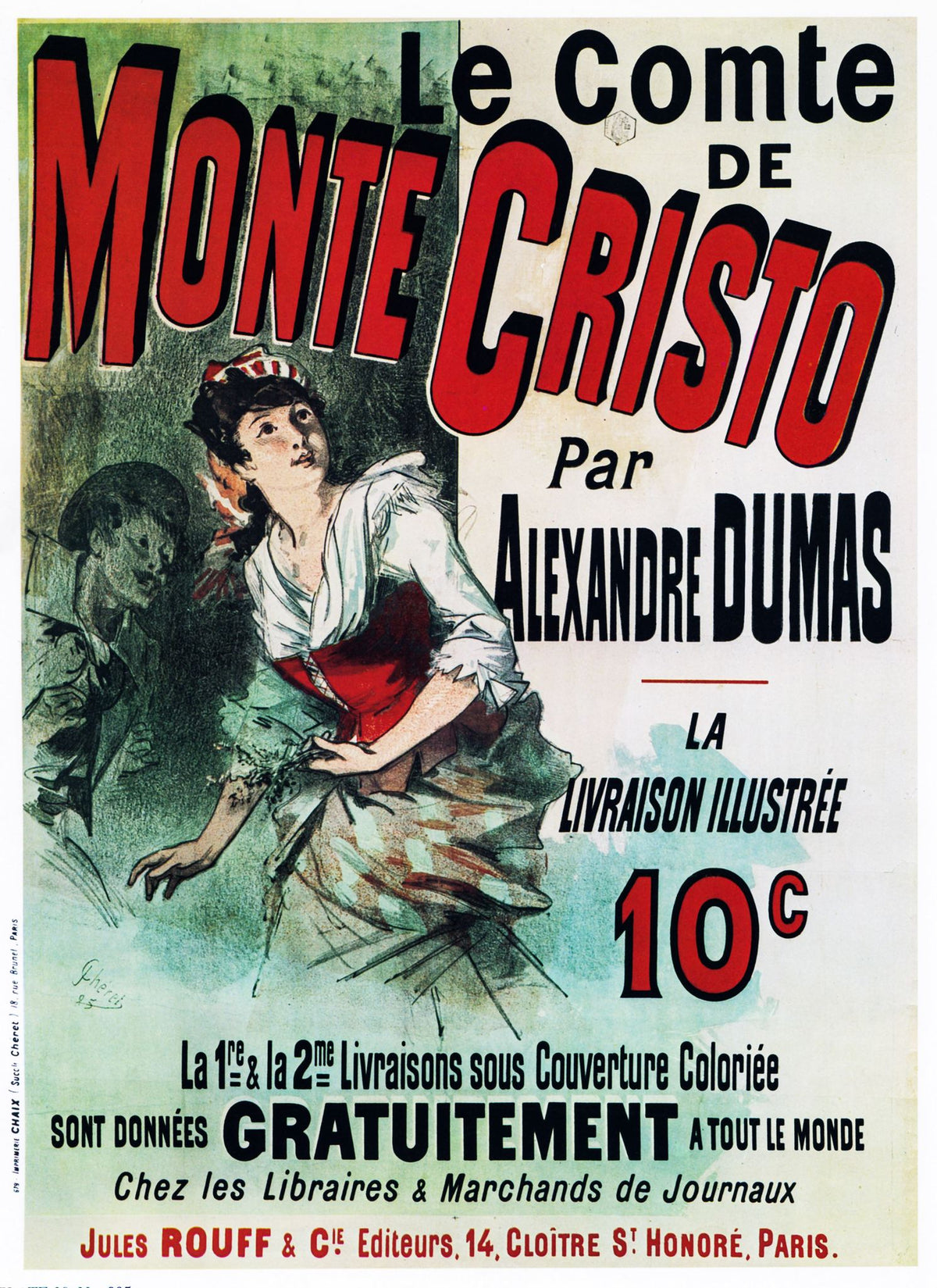 Le Comte de Monte-Cristo – Jules Chéret, 1885, framed