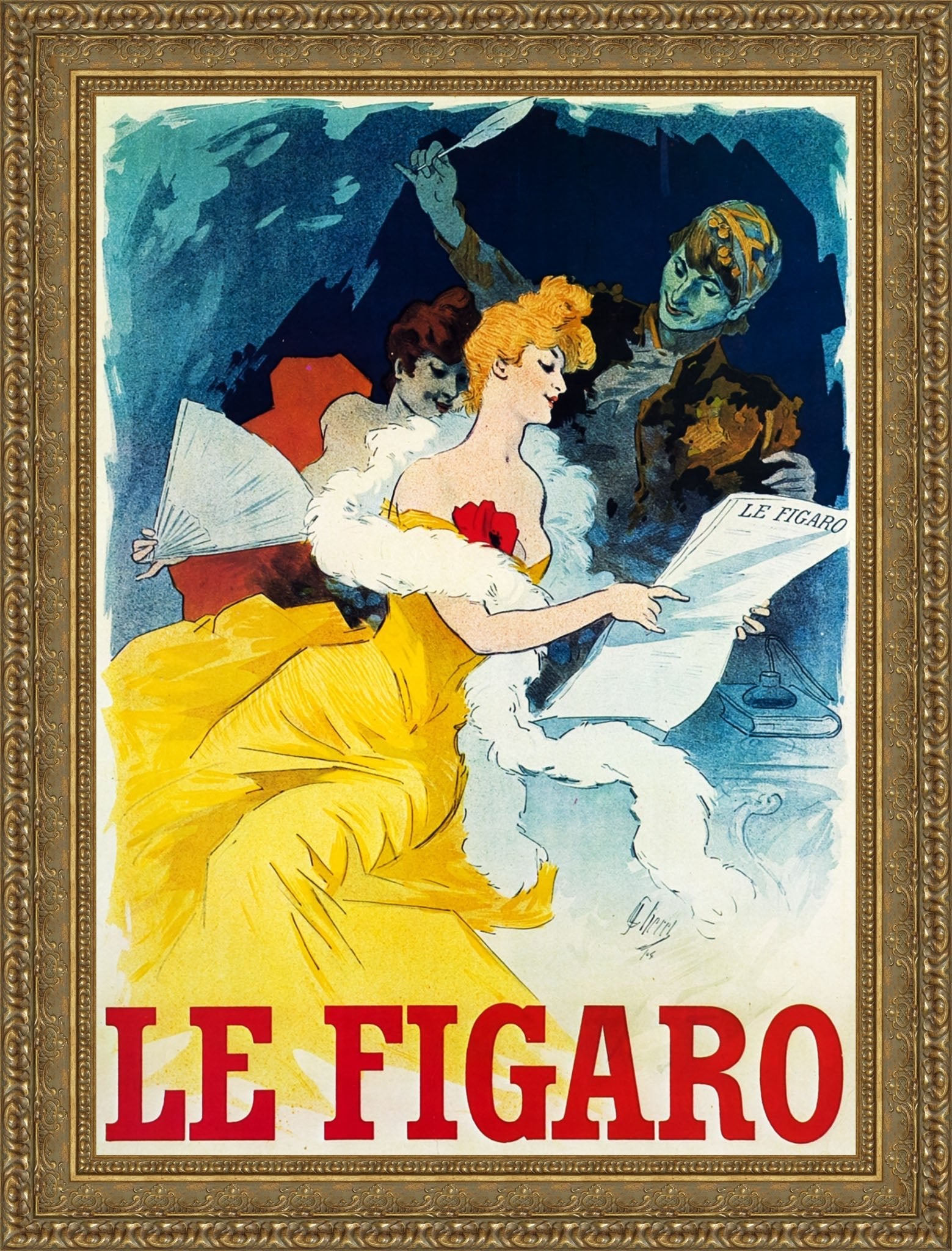 Le Figaro by Jules Chéret — Framed Giclee Canvas Print | Canvas Classics