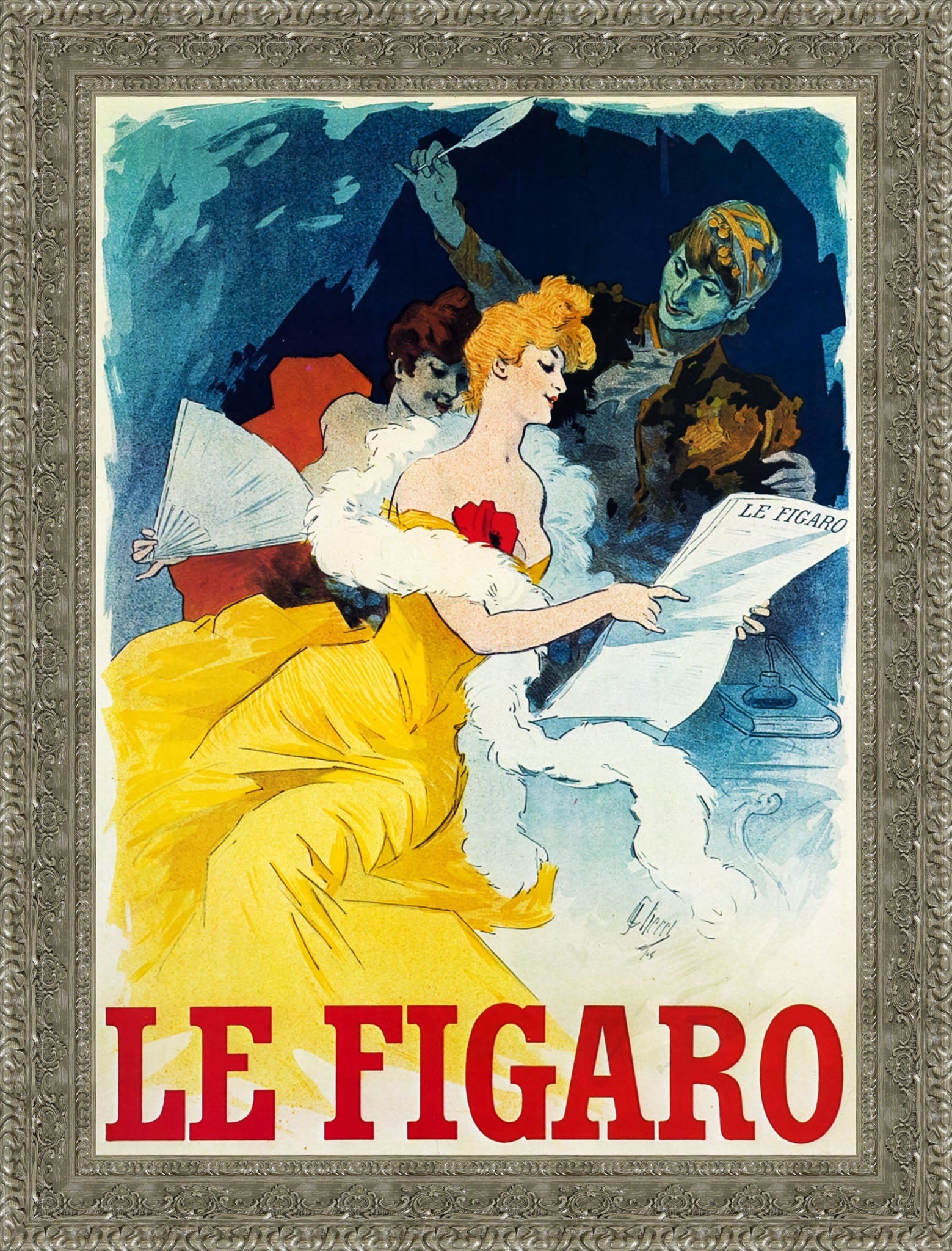 Le Figaro by Jules Chéret — Framed Giclee Canvas Print | Canvas Classics