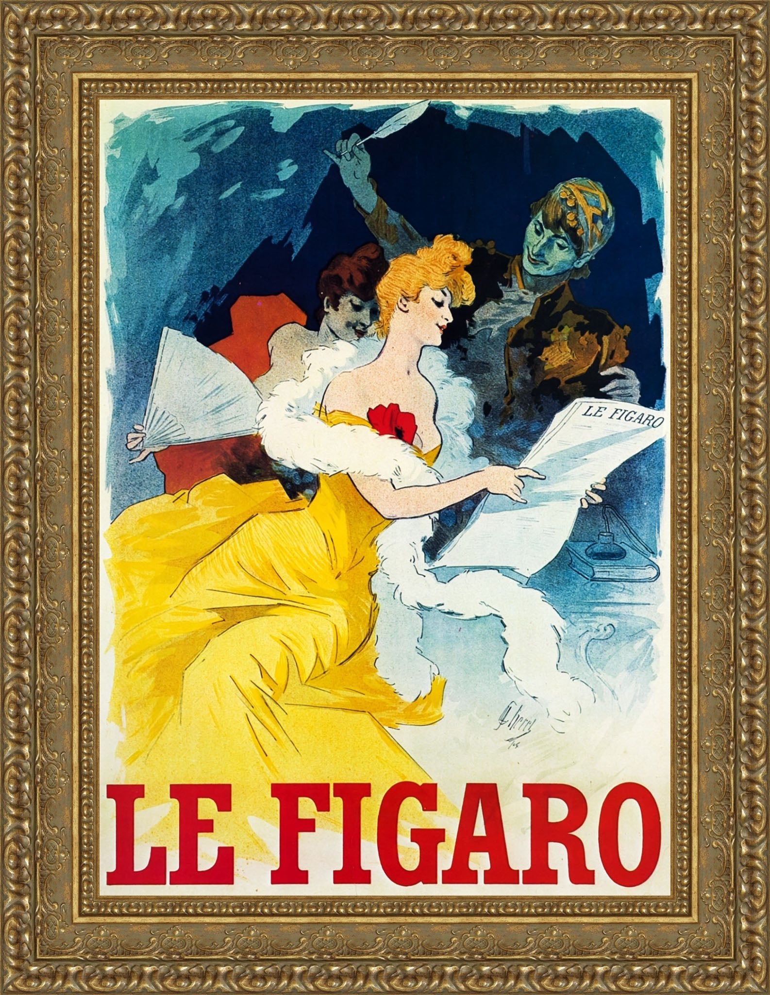 Le Figaro by Jules Chéret — Framed Giclee Canvas Print | Canvas Classics