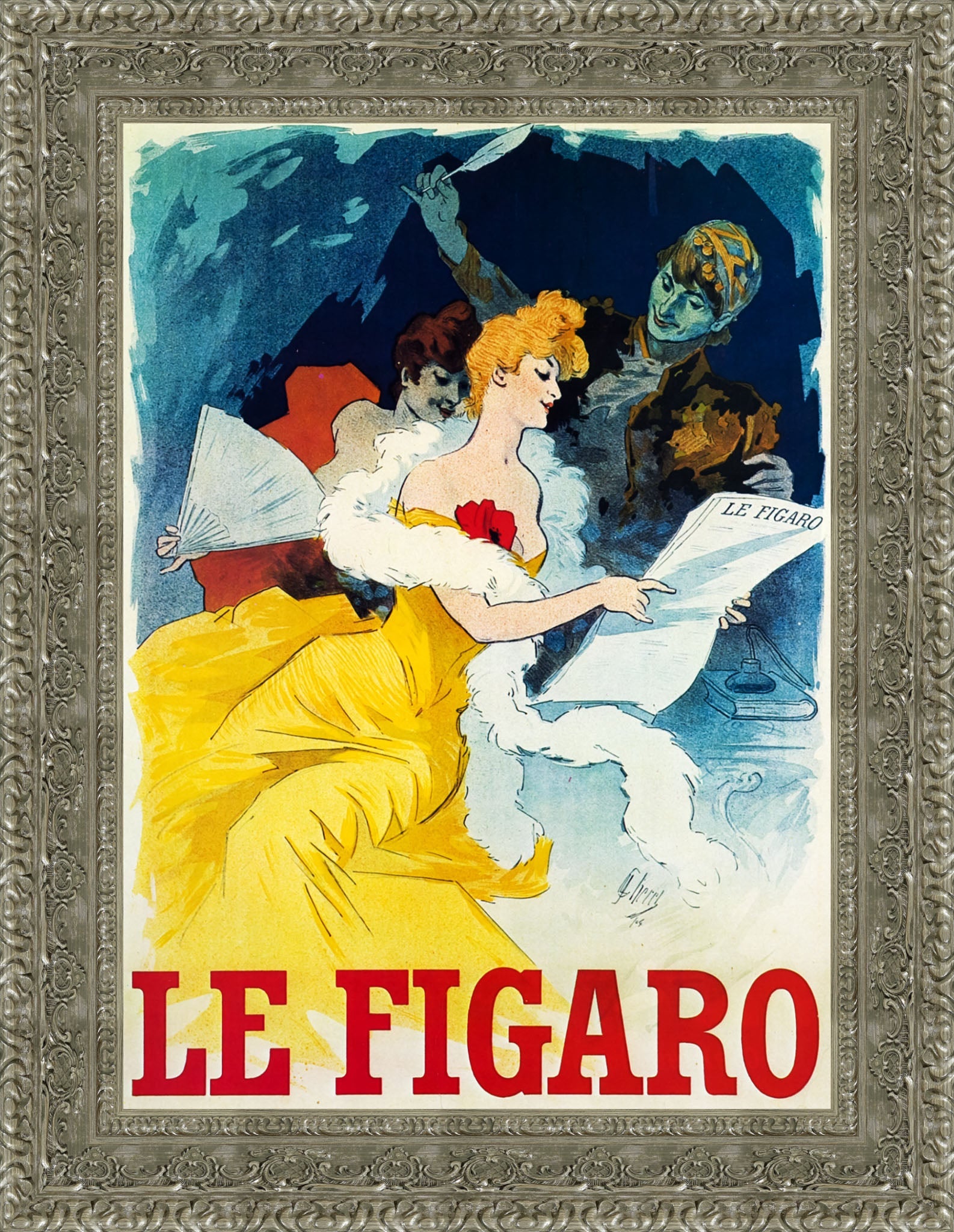 Le Figaro by Jules Chéret — Framed Giclee Canvas Print | Canvas Classics