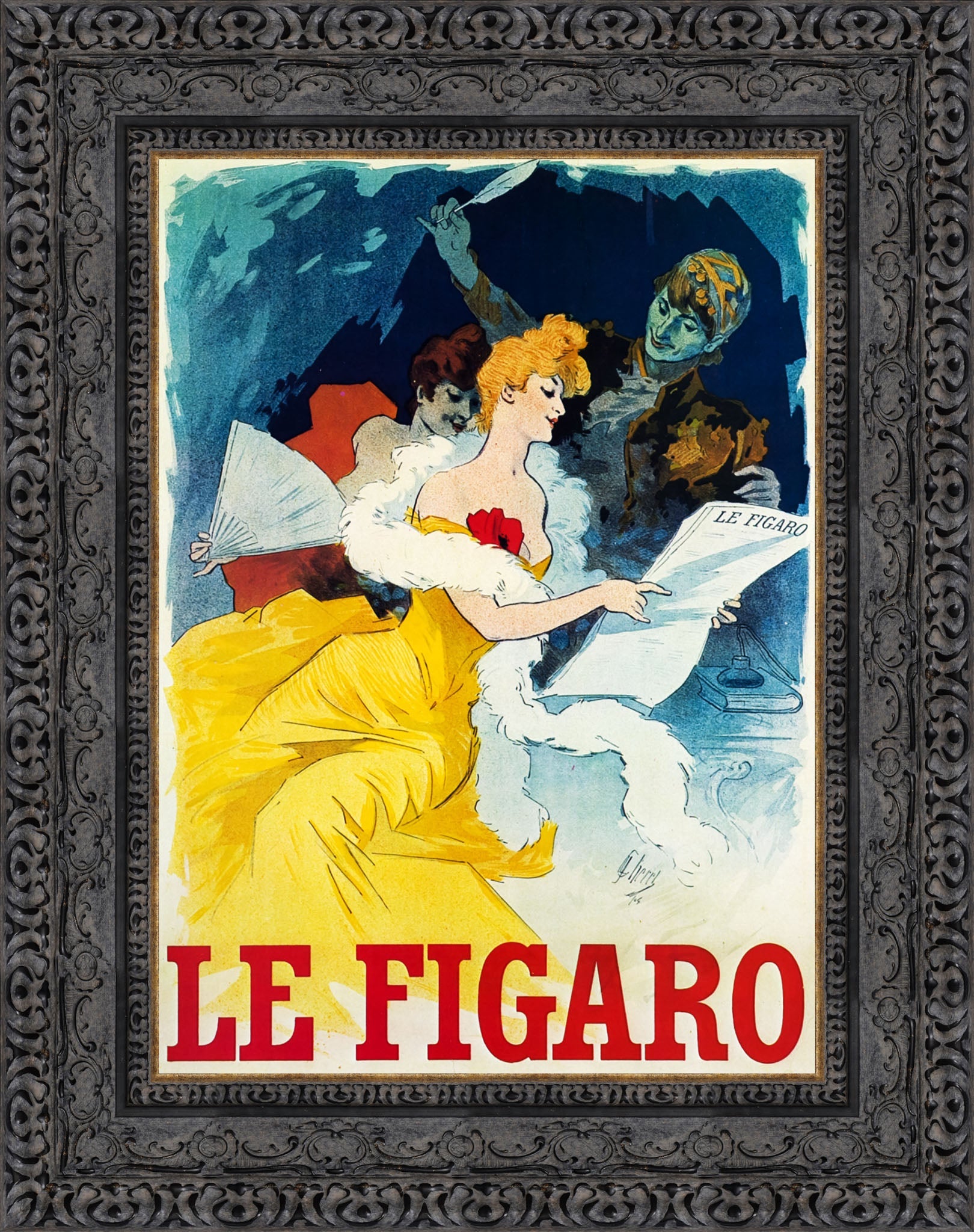 Le Figaro by Jules Chéret — Framed Giclee Canvas Print | Canvas Classics