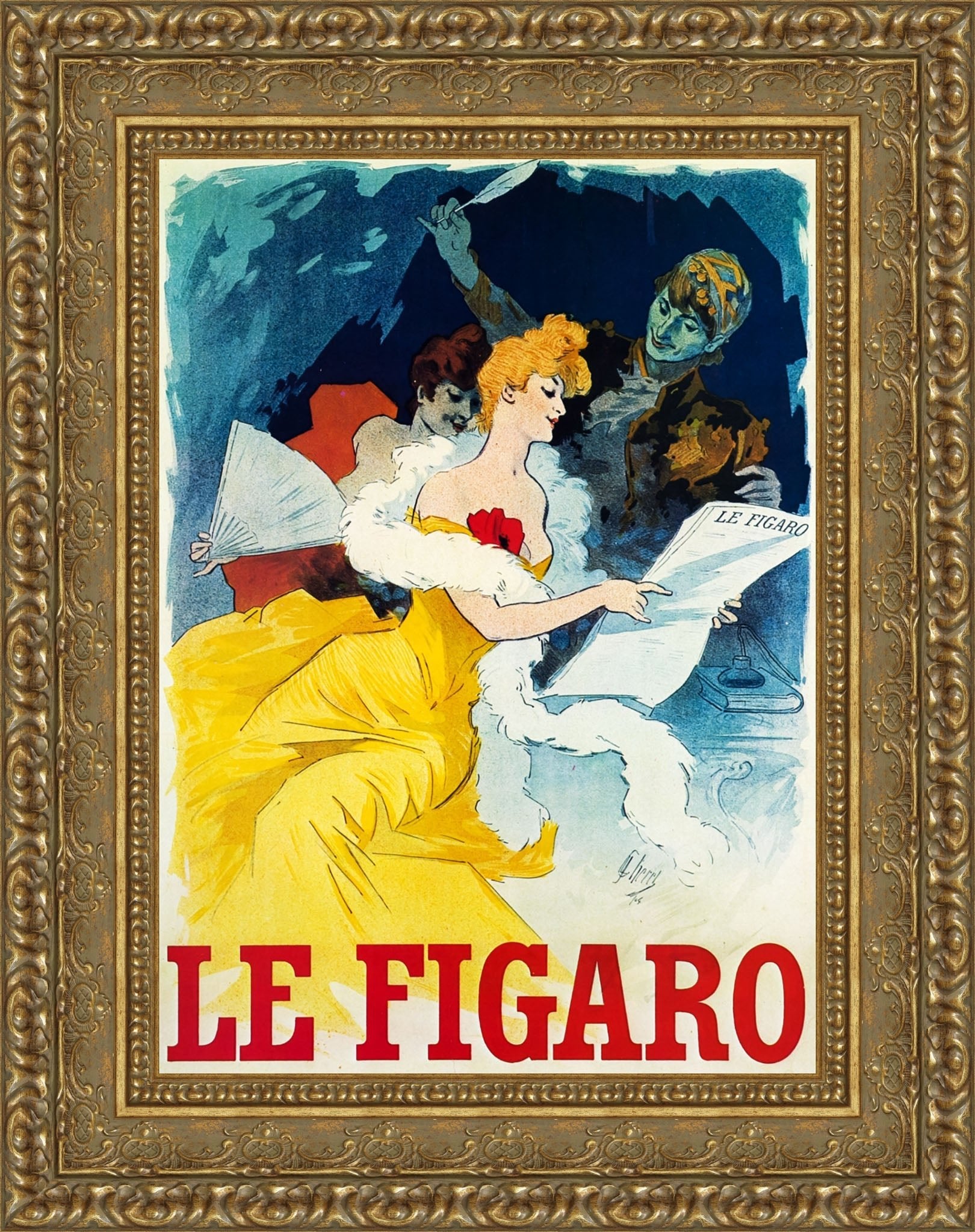 Le Figaro by Jules Chéret — Framed Giclee Canvas Print | Canvas Classics