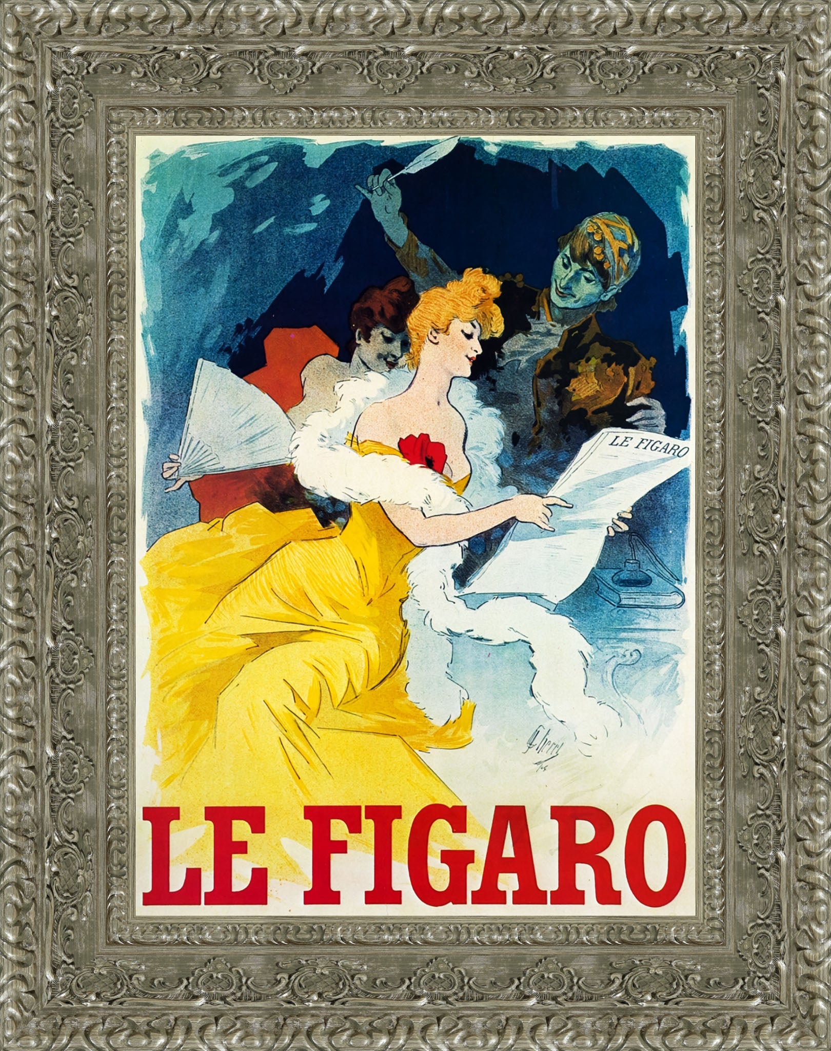 Le Figaro by Jules Chéret — Framed Giclee Canvas Print | Canvas Classics