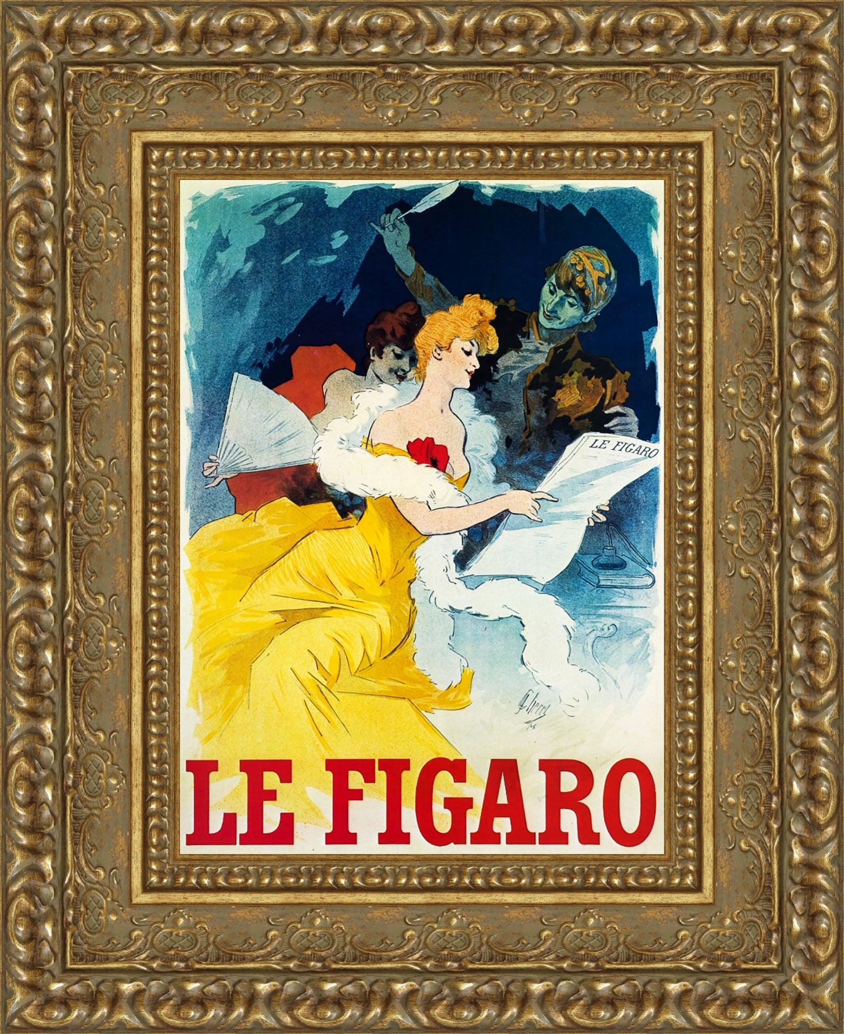 Le Figaro by Jules Chéret — Framed Giclee Canvas Print | Canvas Classics