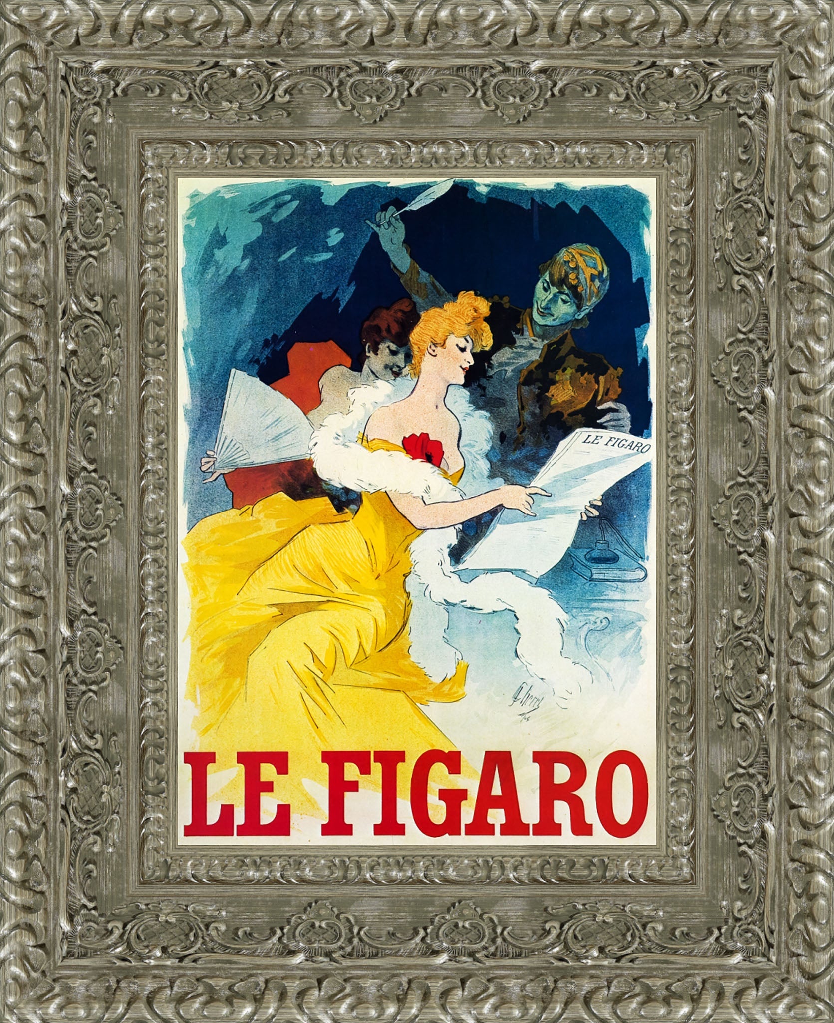 Le Figaro by Jules Chéret — Framed Giclee Canvas Print | Canvas Classics
