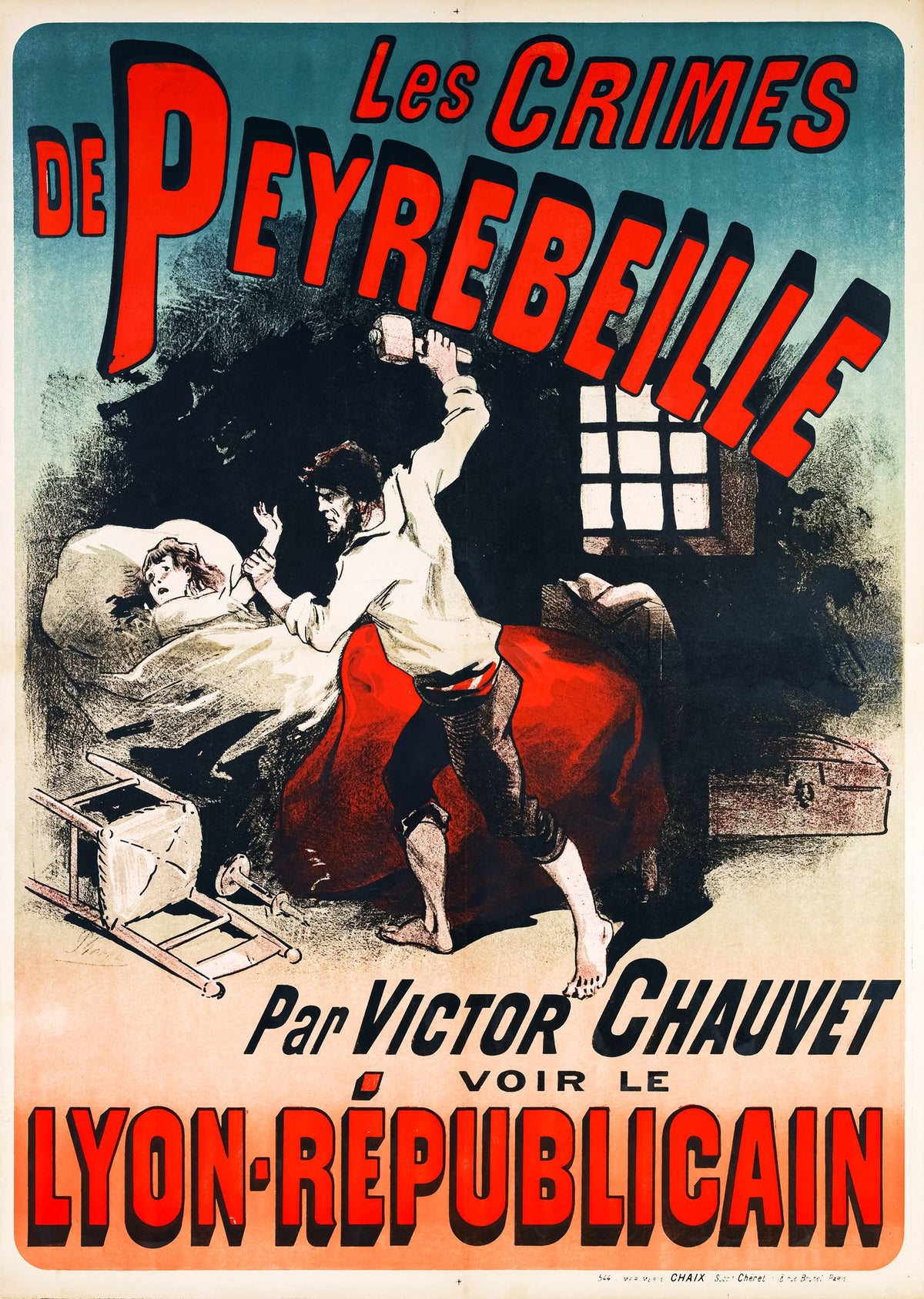 Les Crimes de Peyrebeille – Jules Chéret, 1885, framed