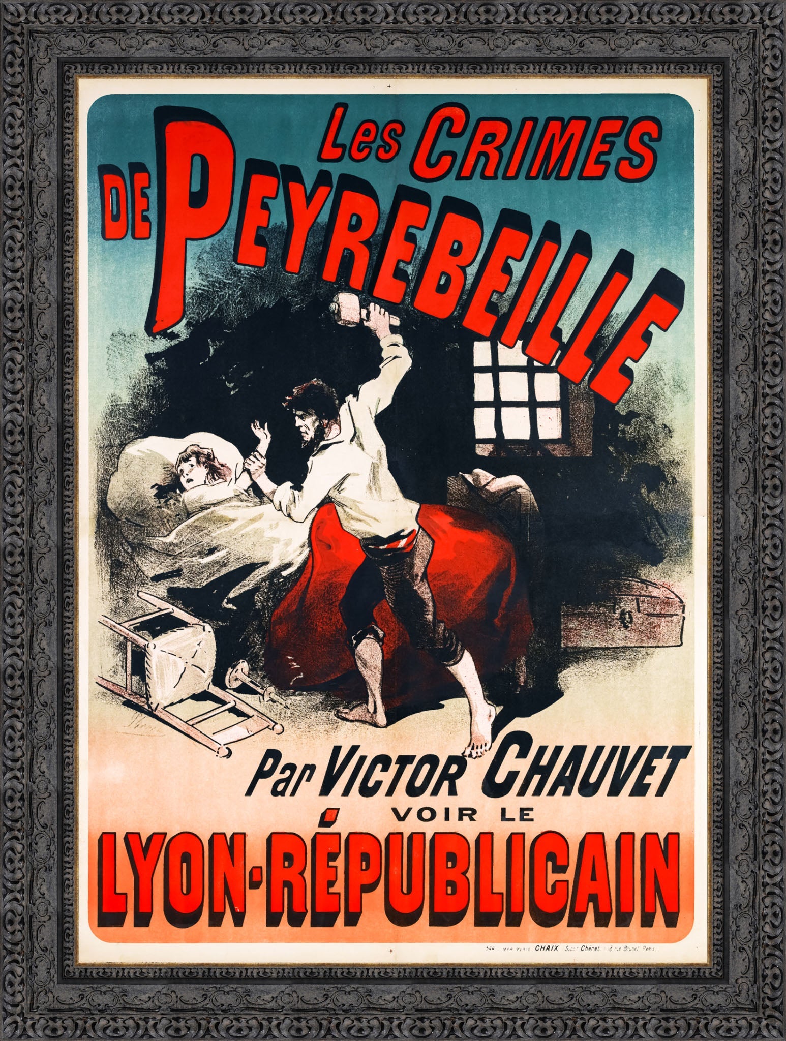 Les Crimes de Peyrebeille by Jules Chéret — Framed Giclee Canvas Print | Canvas Classics