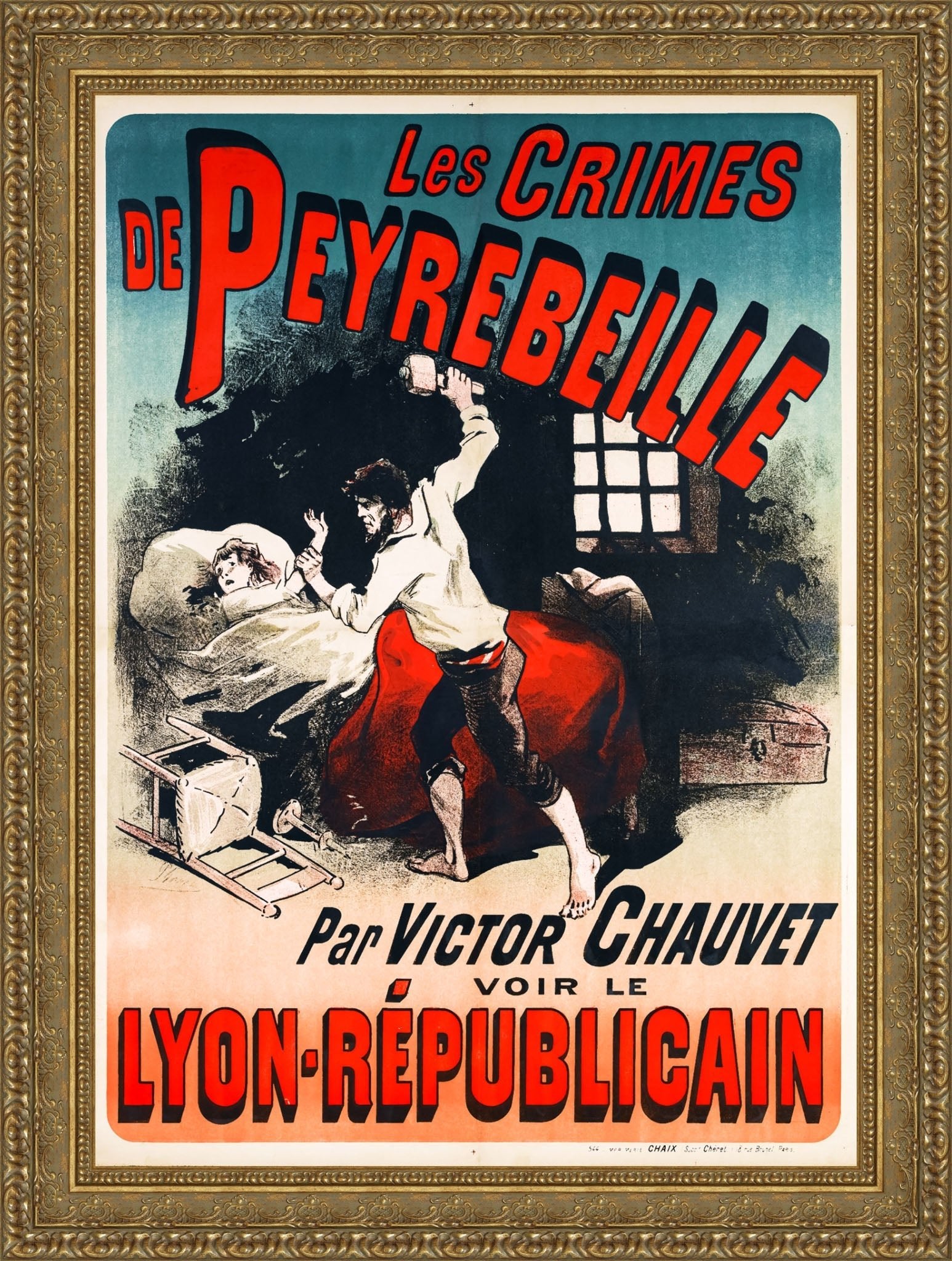 Les Crimes de Peyrebeille by Jules Chéret — Framed Giclee Canvas Print | Canvas Classics