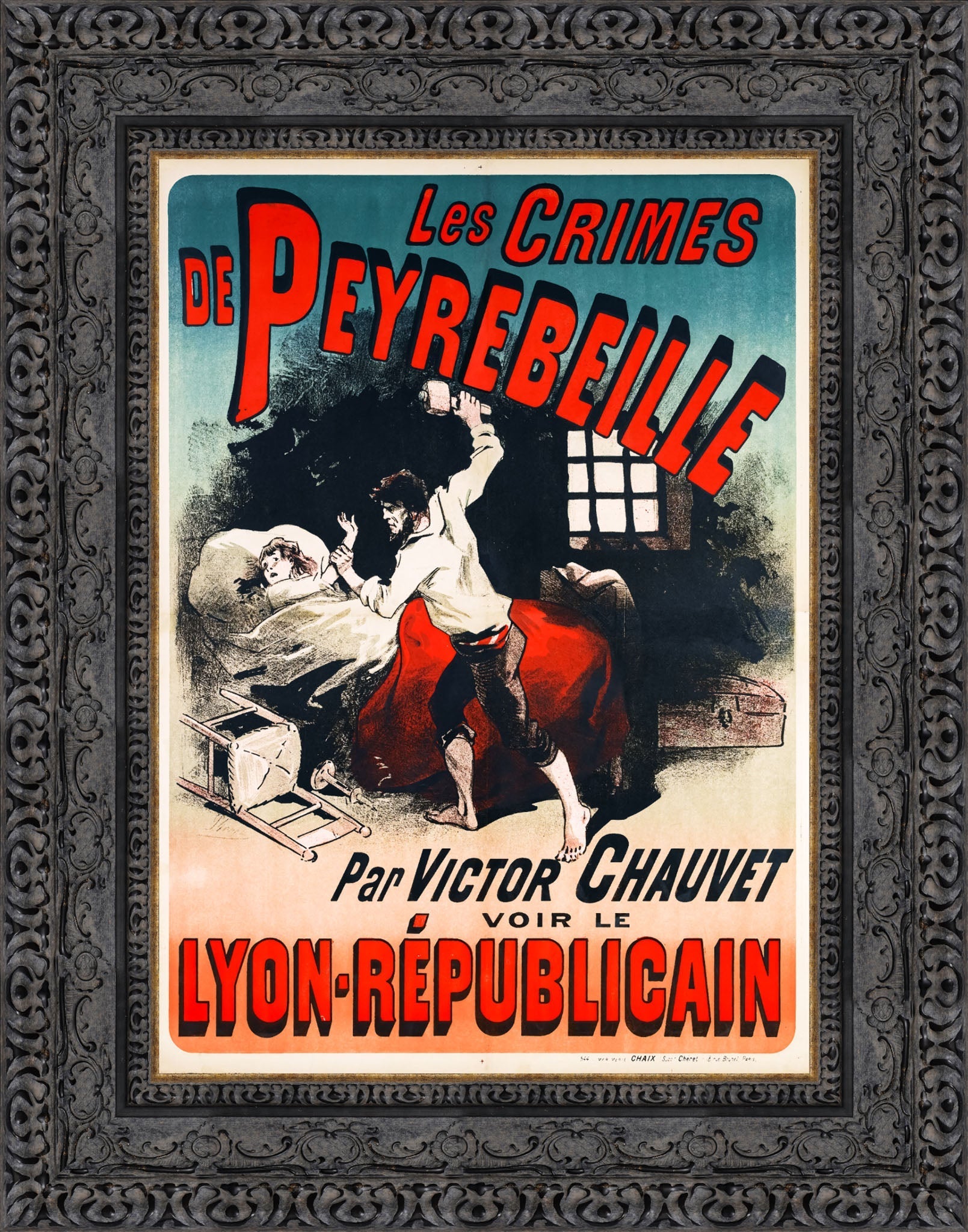 Les Crimes de Peyrebeille by Jules Chéret — Framed Giclee Canvas Print | Canvas Classics