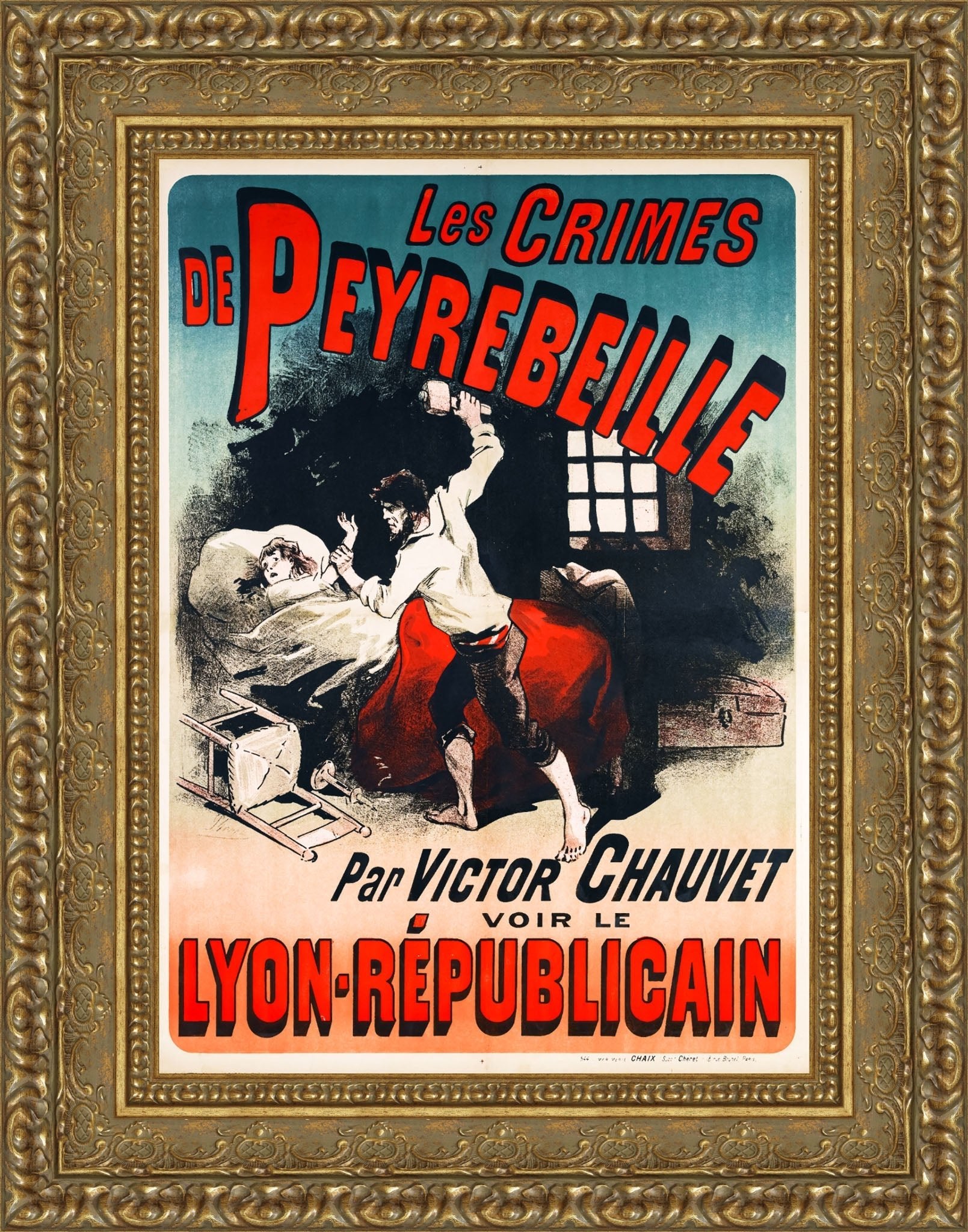 Les Crimes de Peyrebeille by Jules Chéret — Framed Giclee Canvas Print | Canvas Classics