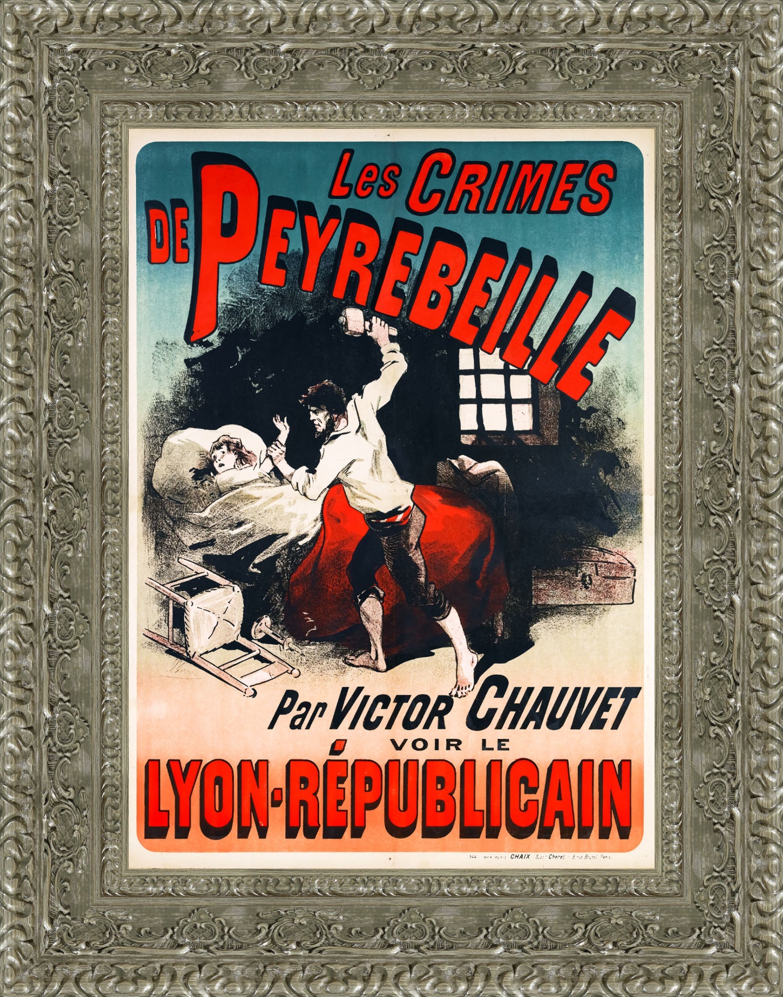 Les Crimes de Peyrebeille by Jules Chéret — Framed Giclee Canvas Print | Canvas Classics