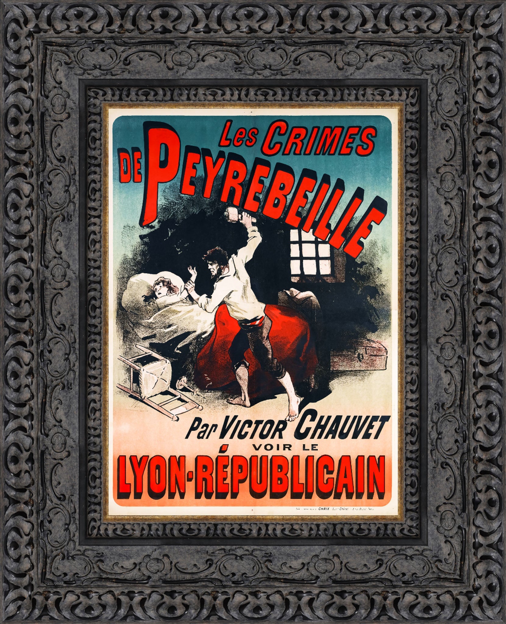 Les Crimes de Peyrebeille by Jules Chéret — Framed Giclee Canvas Print | Canvas Classics