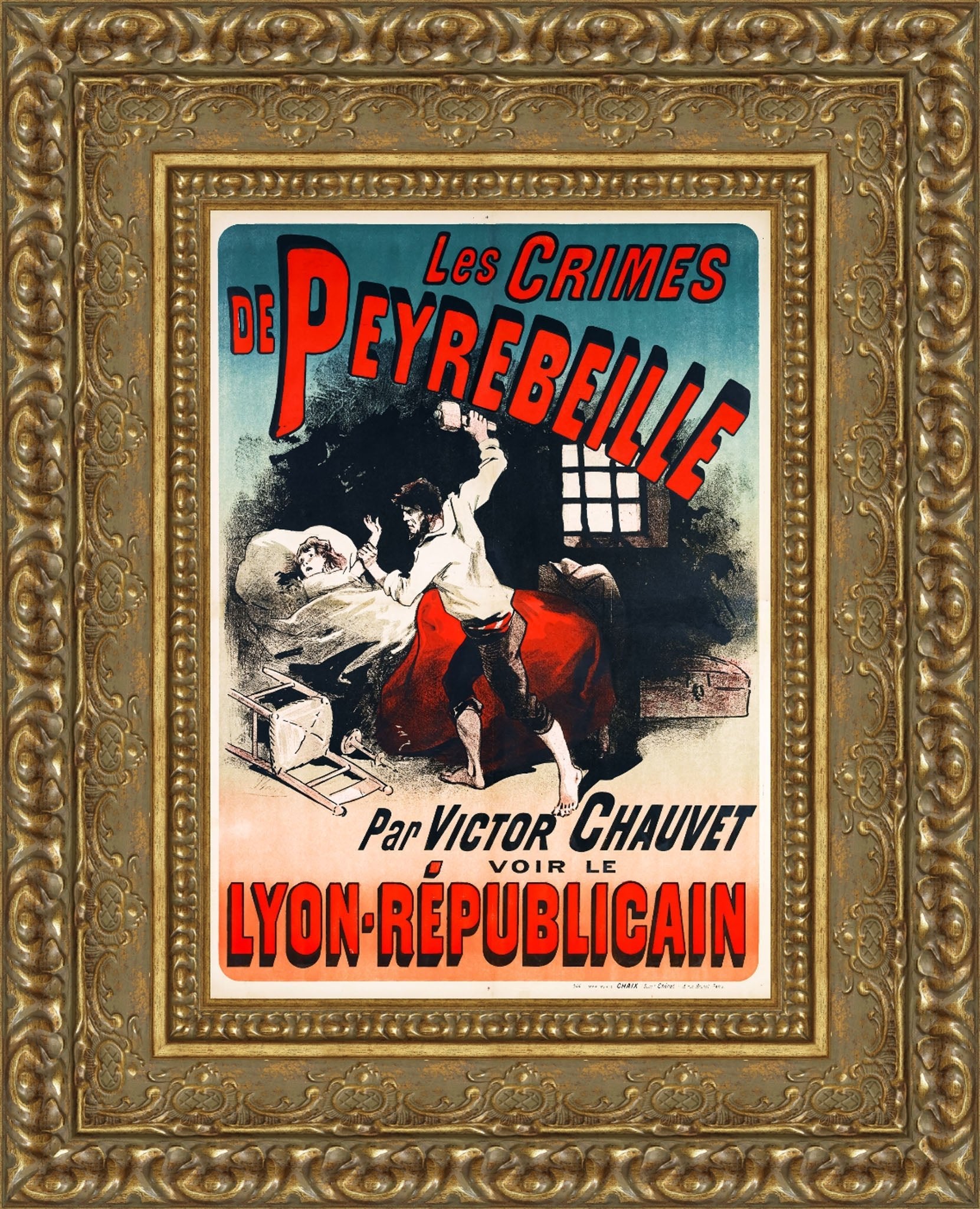 Les Crimes de Peyrebeille by Jules Chéret — Framed Giclee Canvas Print | Canvas Classics