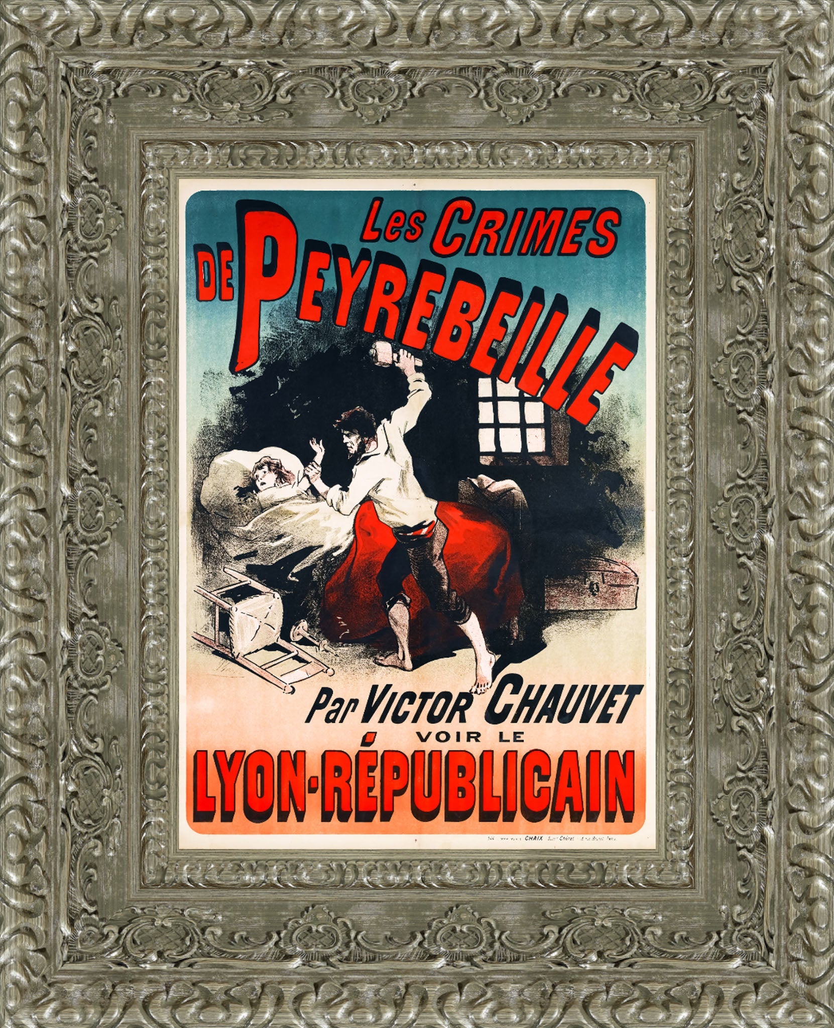 Les Crimes de Peyrebeille by Jules Chéret — Framed Giclee Canvas Print | Canvas Classics