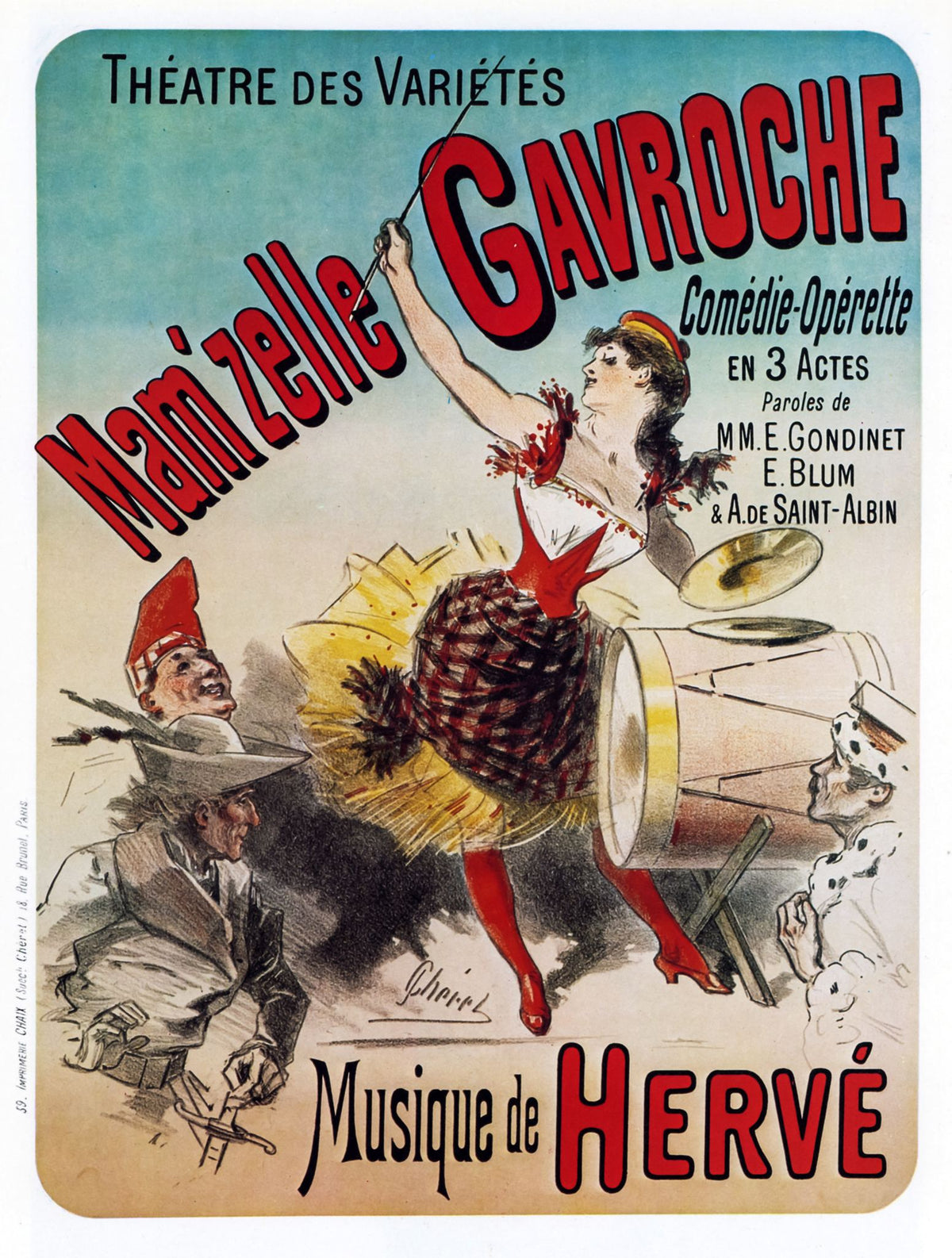 Mam’zelle Gavroche – Jules Chéret, 1885, framed