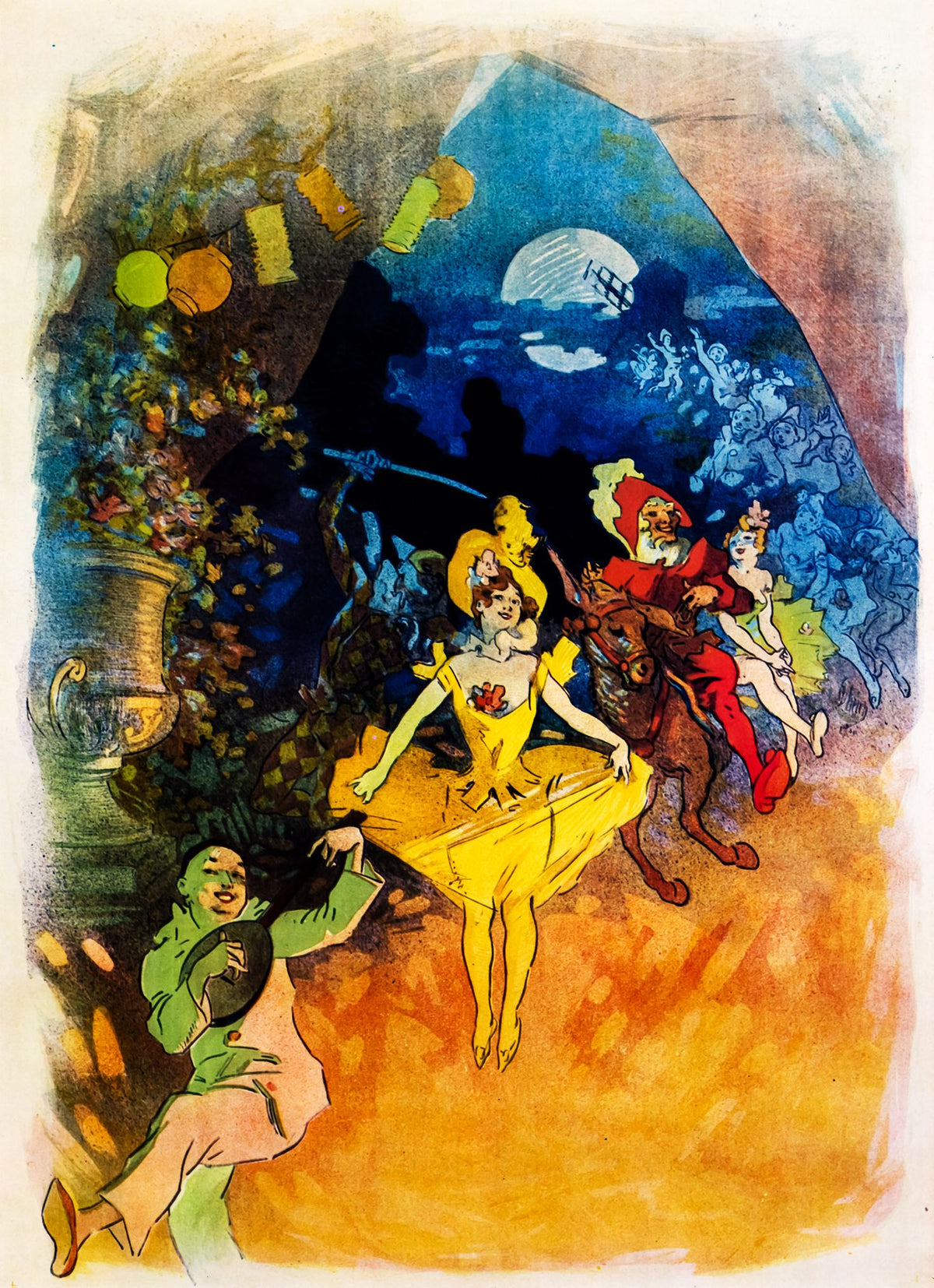 Musée Grévin, Théâtre des Fantoches – Jules Chéret, 1900, framed