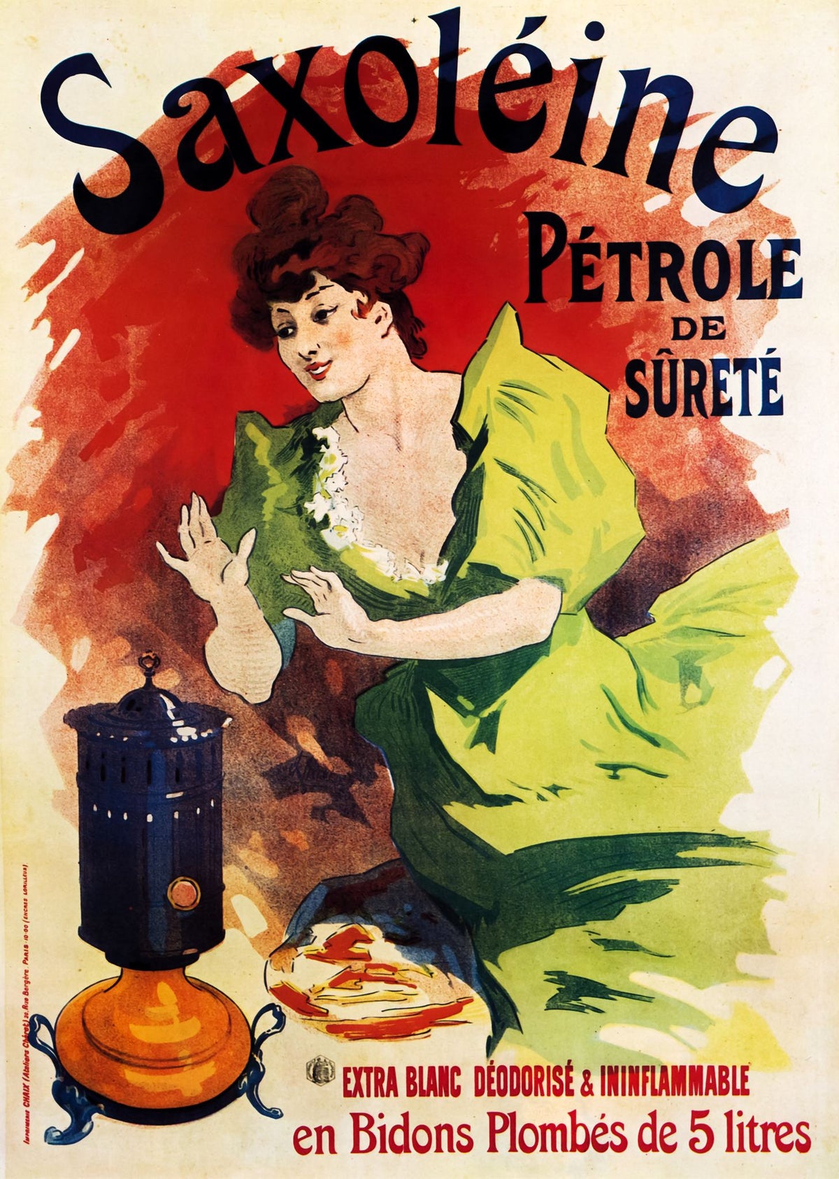 Saxoléine Pétrole de Sûreté – Jules Chéret, 1894, framed