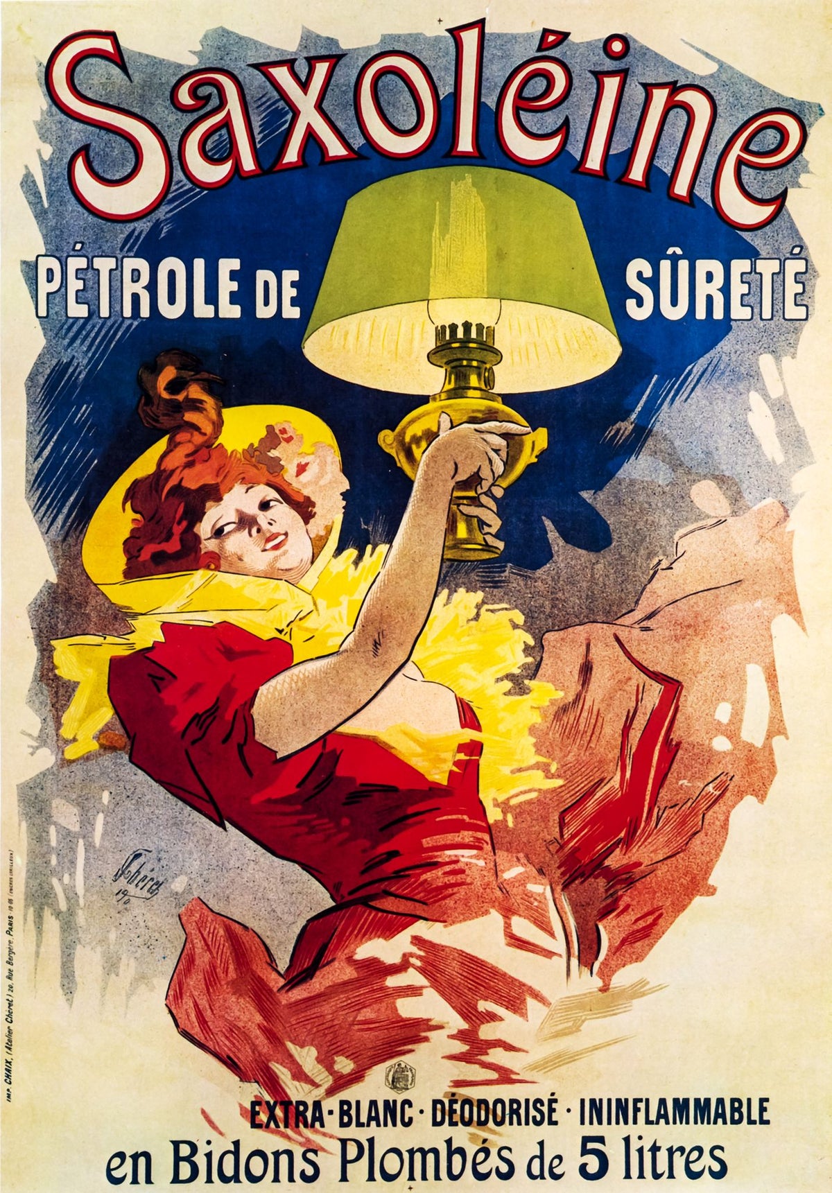 Saxoléine Pétrole de Sûreté – Jules Chéret, 1900, framed